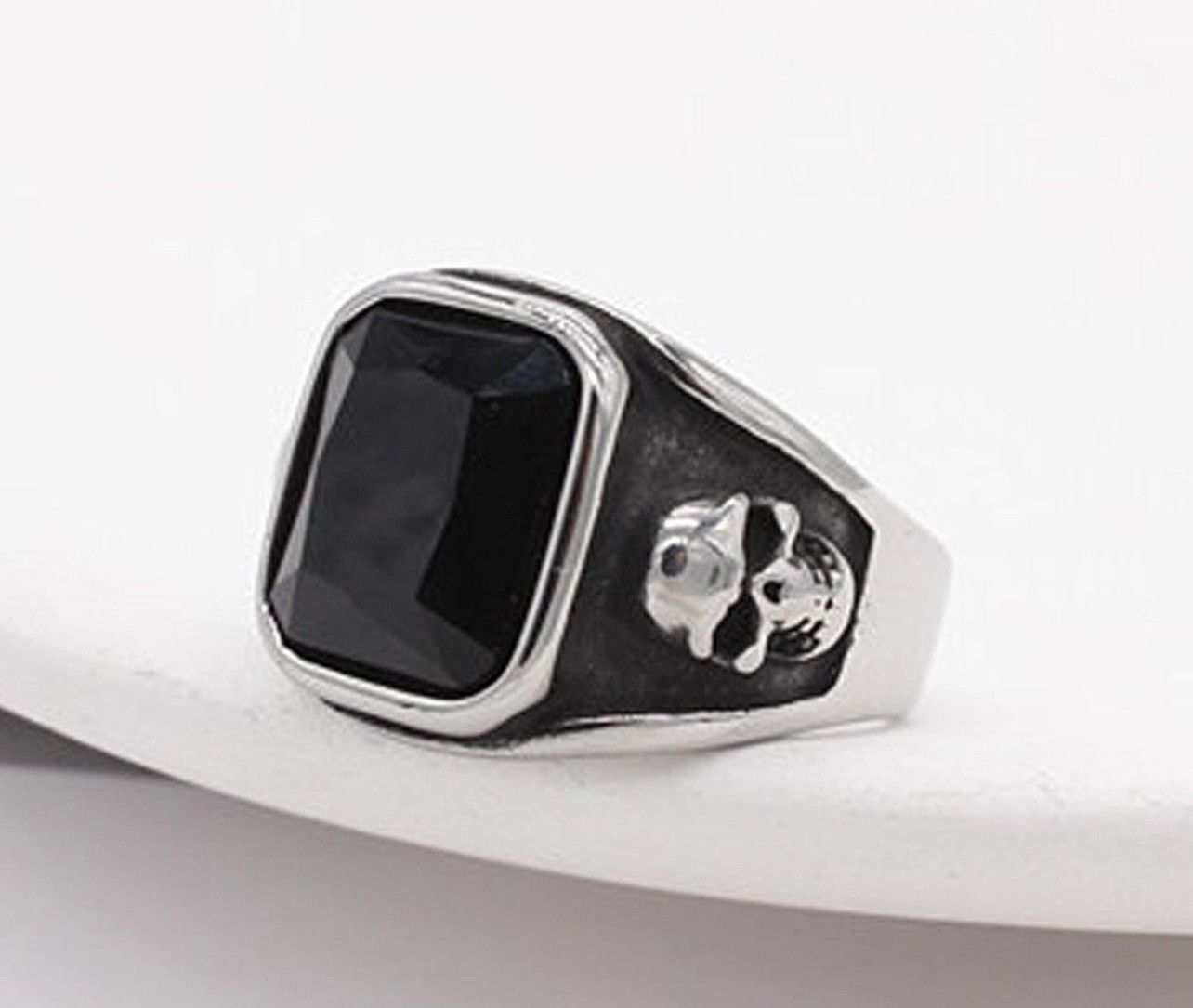 Jewelry Retro Personality Black Stone Ring Size ONE SIZE - 2 Thumbnail