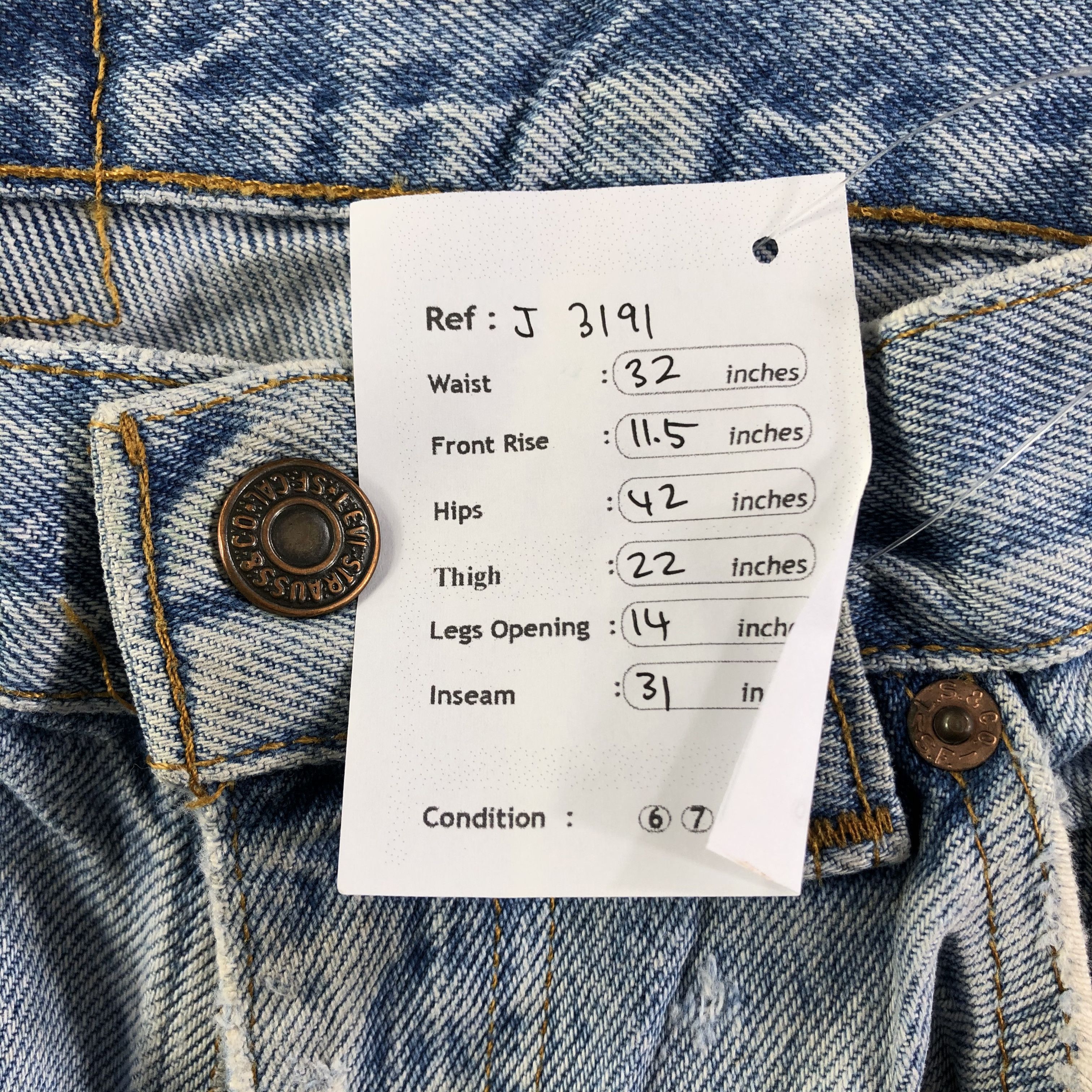 Levi's Vintage 90s Light Wash Levis Jeans-J3191 Size US 32 / EU 48 - 10 Thumbnail