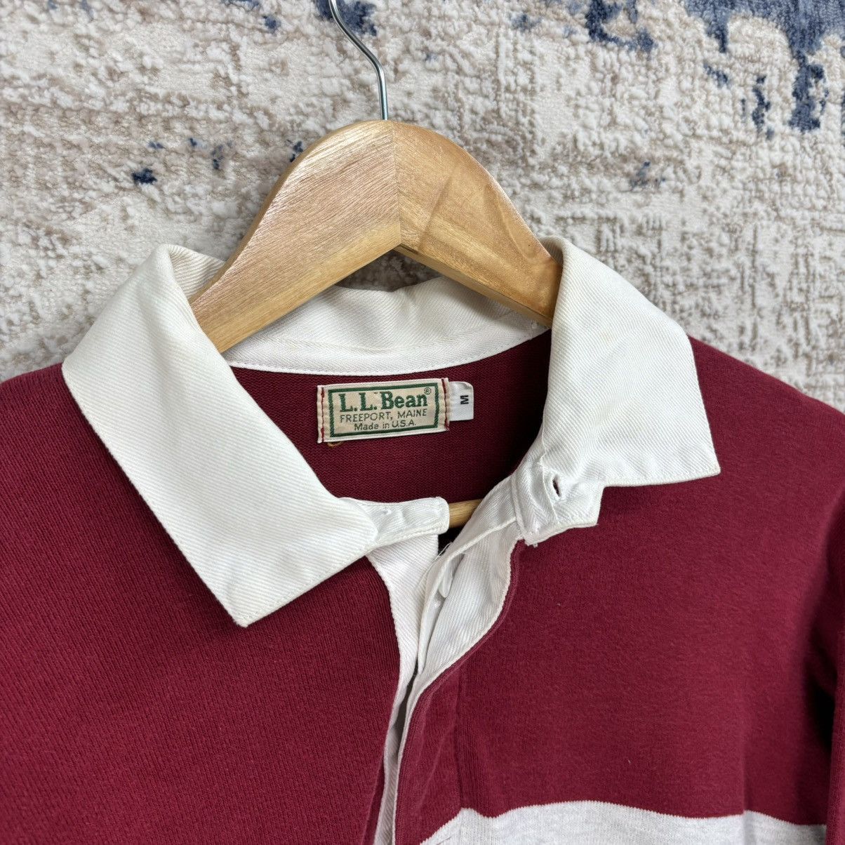 L.L. Bean × Vintage 90s Vintage LL. Bean Rugby Shirt Size US M / EU 48-50 / 2 - 10 Thumbnail