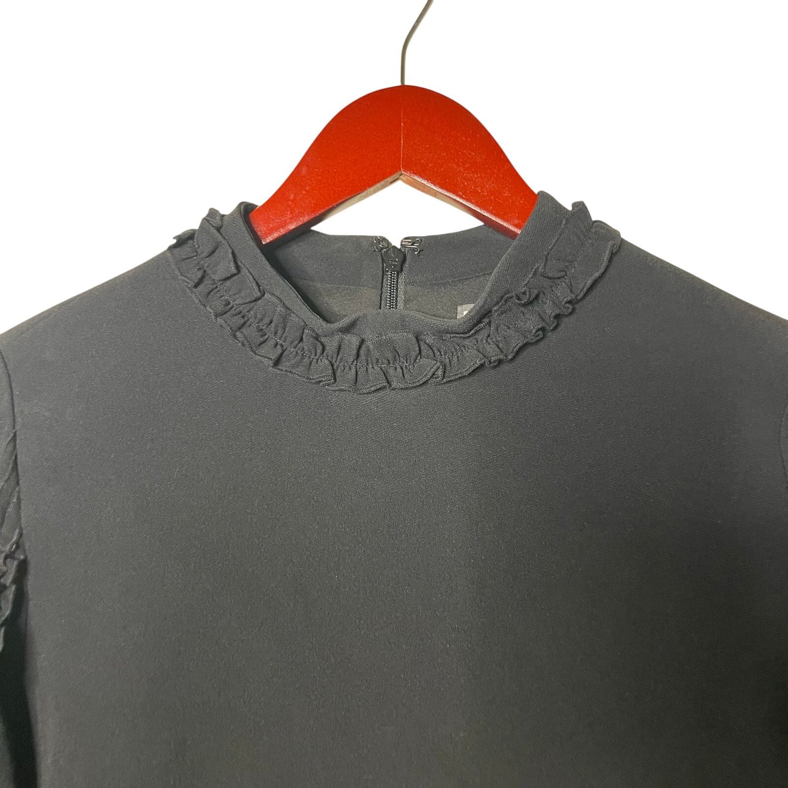 ALEXIS Alexis Black Marianne Tiered Bell-Sleeve Crepe Mini Dress Size M / US 6-8 / IT 42-44 - 7 Thumbnail