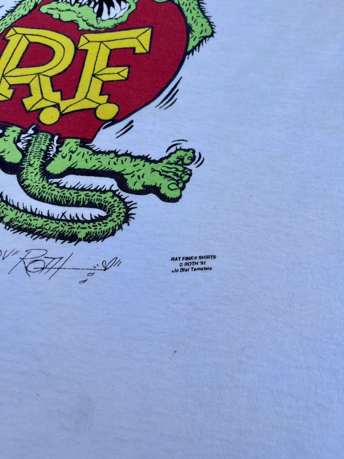 Band Tees × Vintage vintage 90s Rat fink shirt U.S.A Size US XL / EU 56 / 4 - 3 Thumbnail
