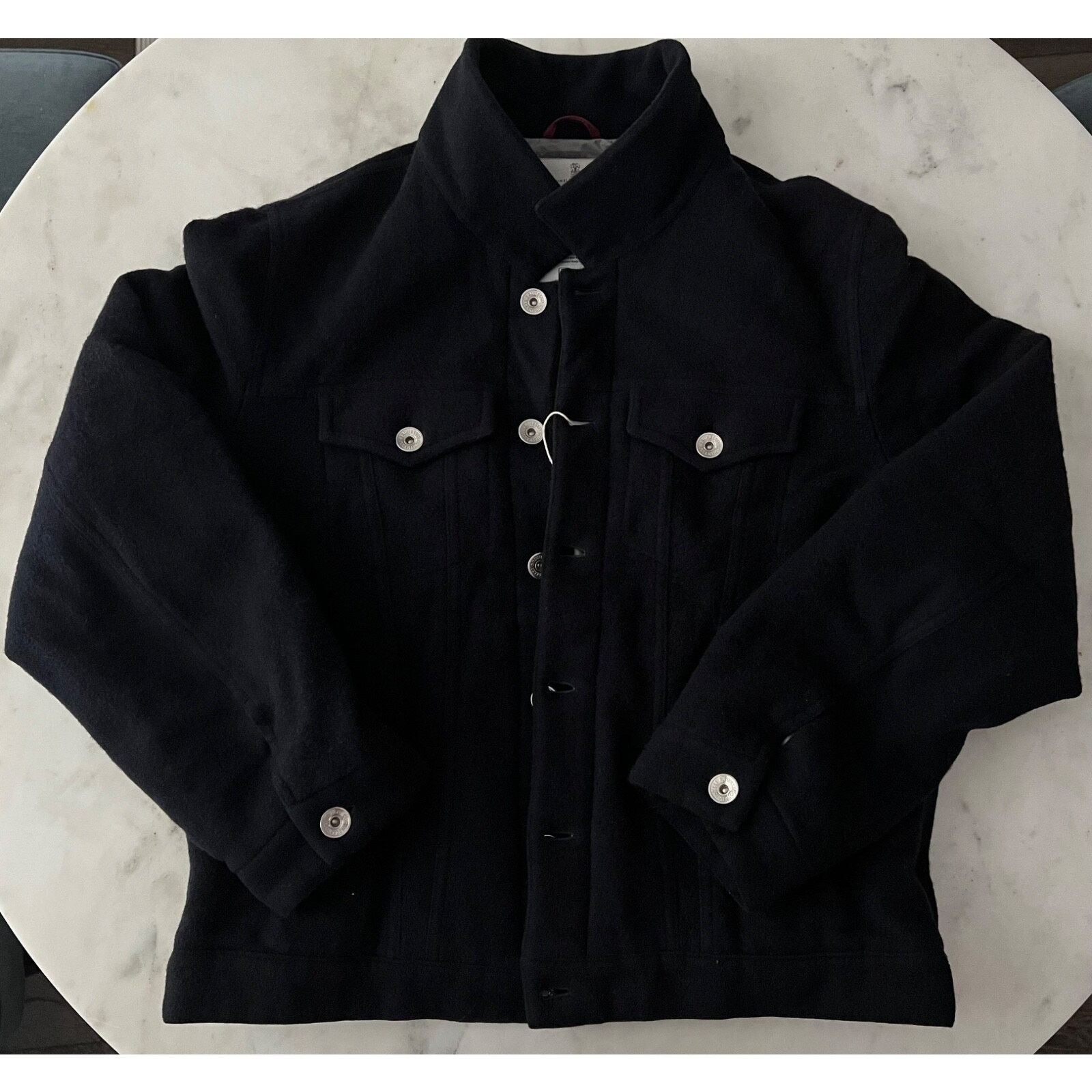 Brunello Cucinelli $7000 Brunello Cucinelli Blue Cashmere Trucker Jacket Medium Size US M / EU 48-50 / 2 - 2 Thumbnail