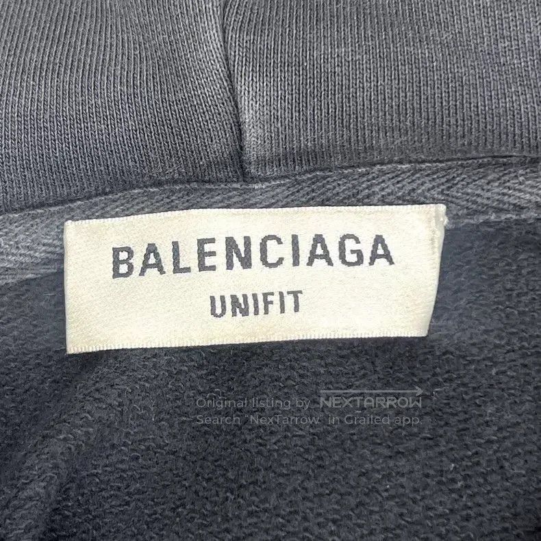 Balenciaga Balenciaga Gray logo embroidery cotton hooded drawstring l Size US L / EU 52-54 / 3 - 6 Thumbnail