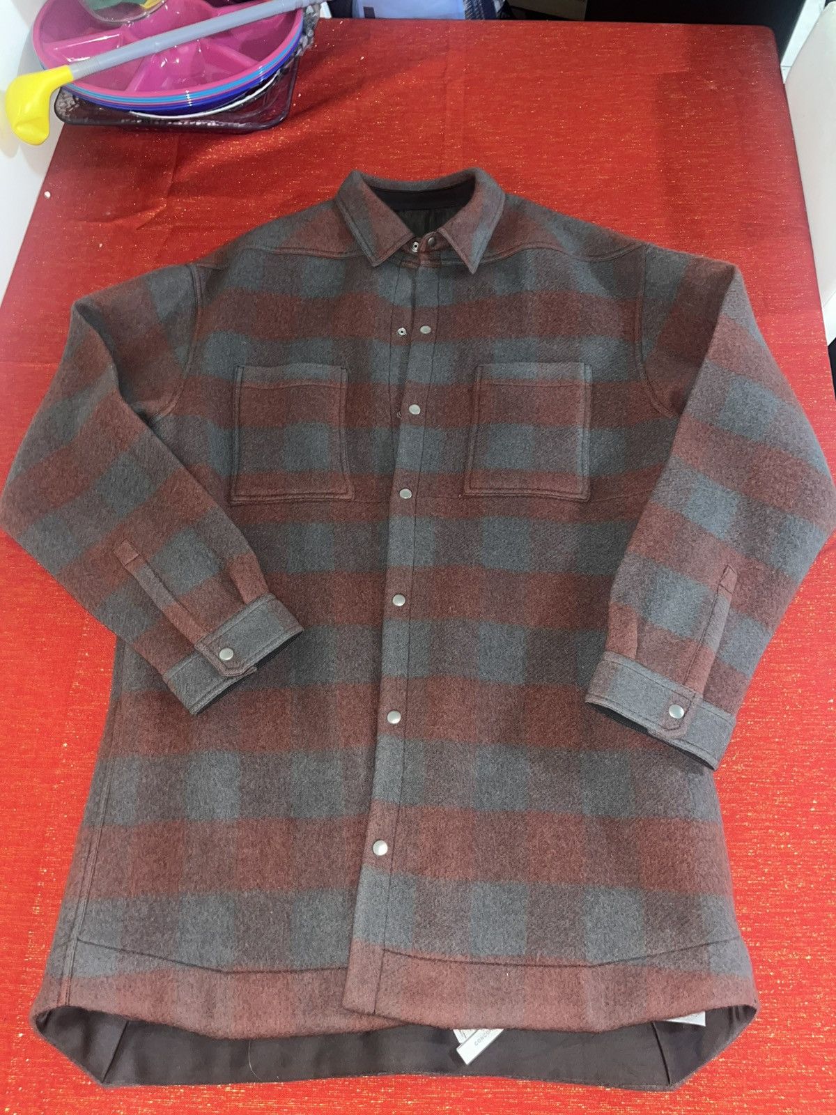Rick Owens Rick Owens Oversized Outershirt Rosewood Plaid Sz 50 Size US M / EU 48-50 / 2 - 14 Thumbnail