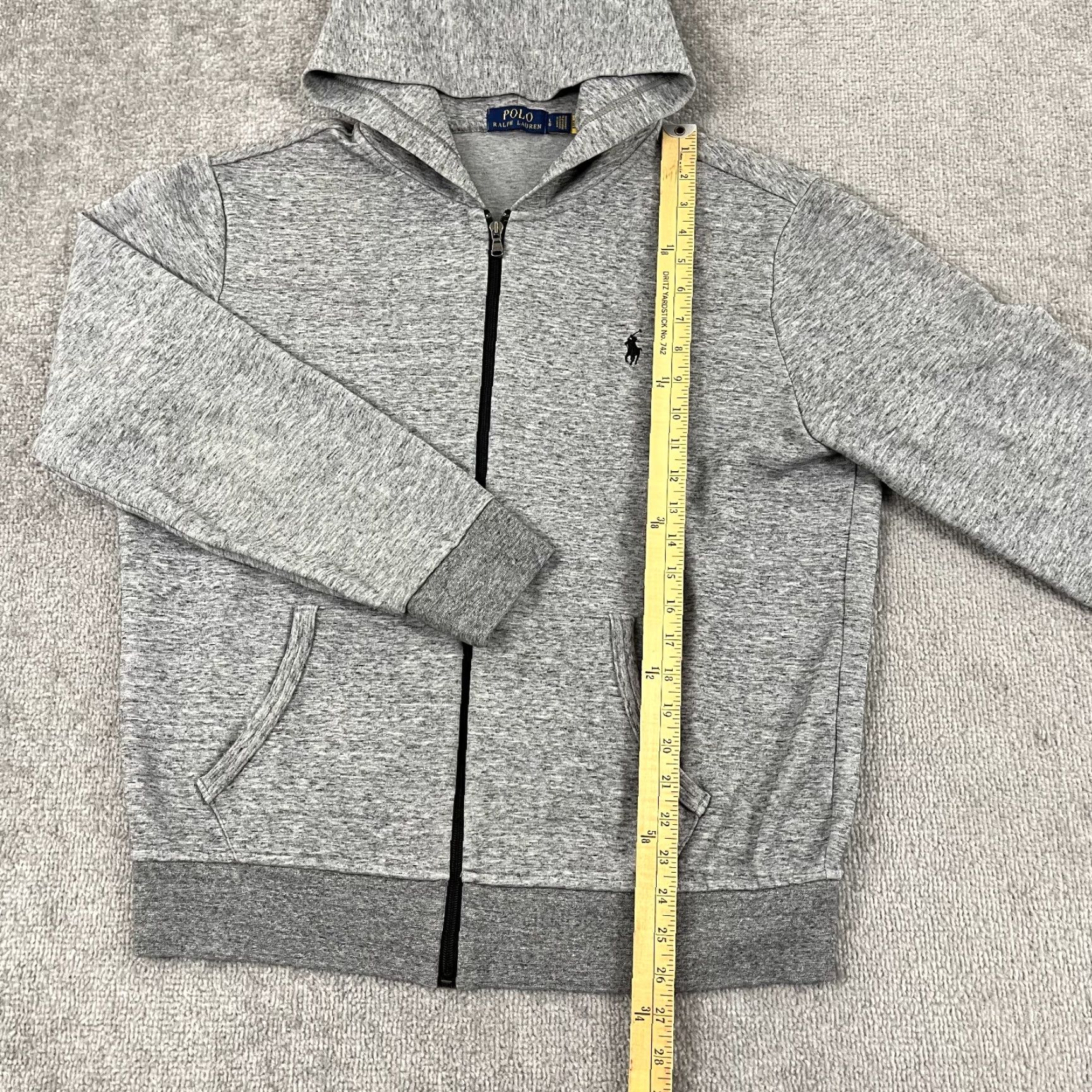 Polo Ralph Lauren Polo Ralph Lauren Hoodie Mens Large Heather Gray Fleece Knit Full Zip Sweatshirt Size US L / EU 52-54 / 3 - 4 Thumbnail