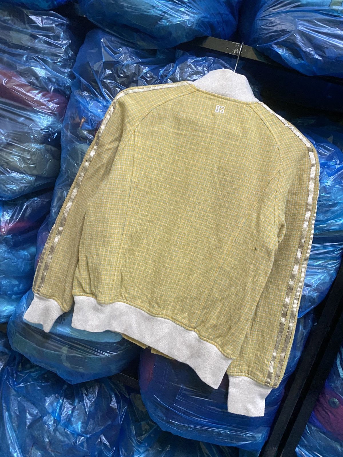 Adidas Vintage Adidas Sample Yellow Houndstooth Track Jacket Size US XS / EU 42 / 0 - 14 Thumbnail