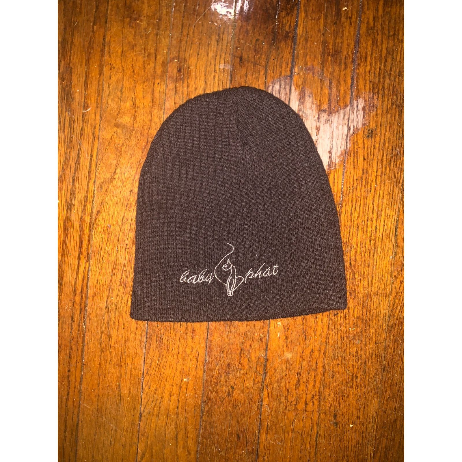 Other × Vintage Vintage Y2K Baby Phat Brown Beanie Hat Embroidered Cat Logo Size ONE SIZE - 1 Thumbnail