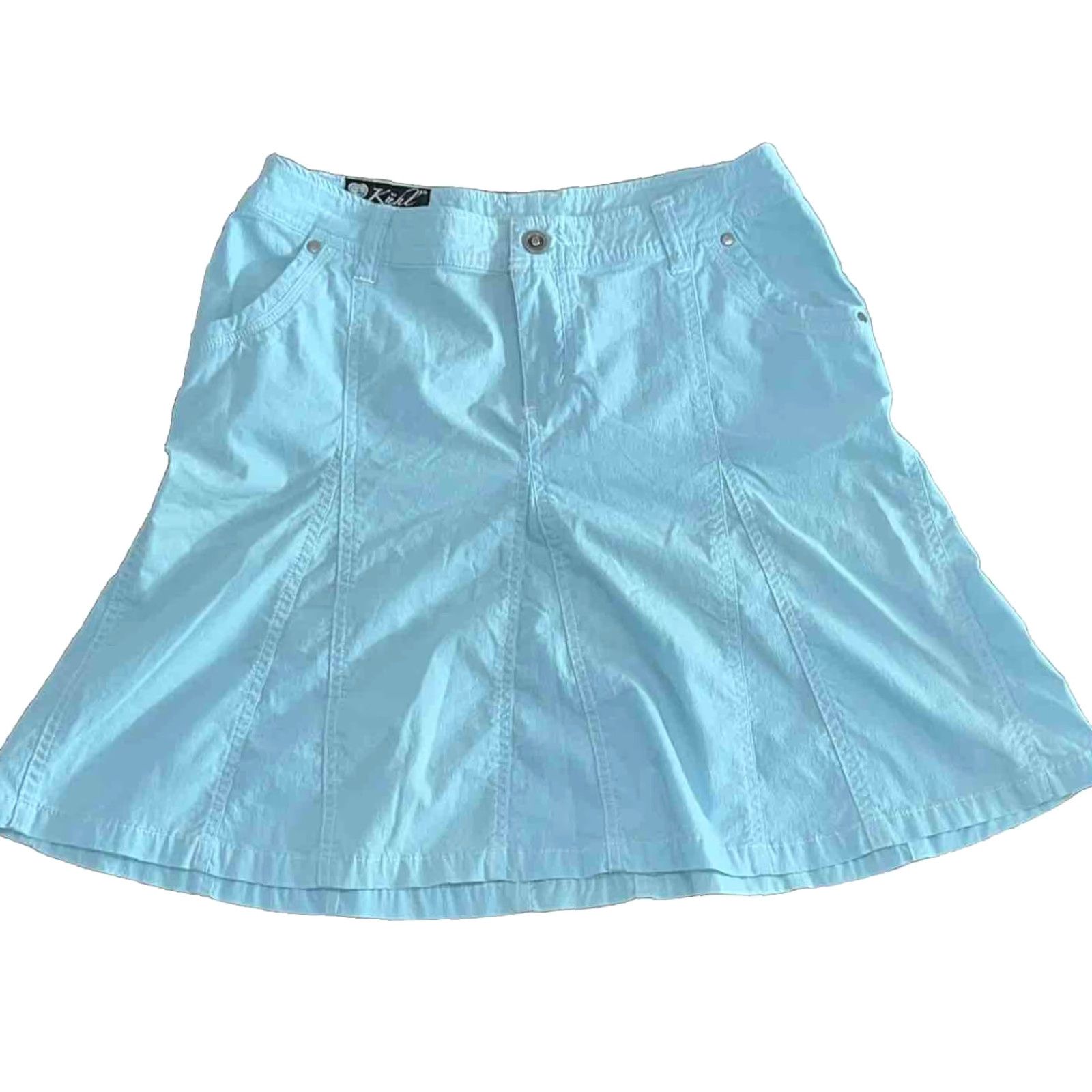 Frame Kuhl Skirt Women's 6 Light Blue A-Line Midi Casual Outdoor with Pockets Size 28" / US 6 / IT 42 - 2 Thumbnail