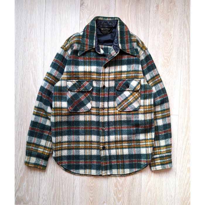 Vintage JCPenny Vintage 70s Thick Wool Green Plaid Flannel / Size M ...