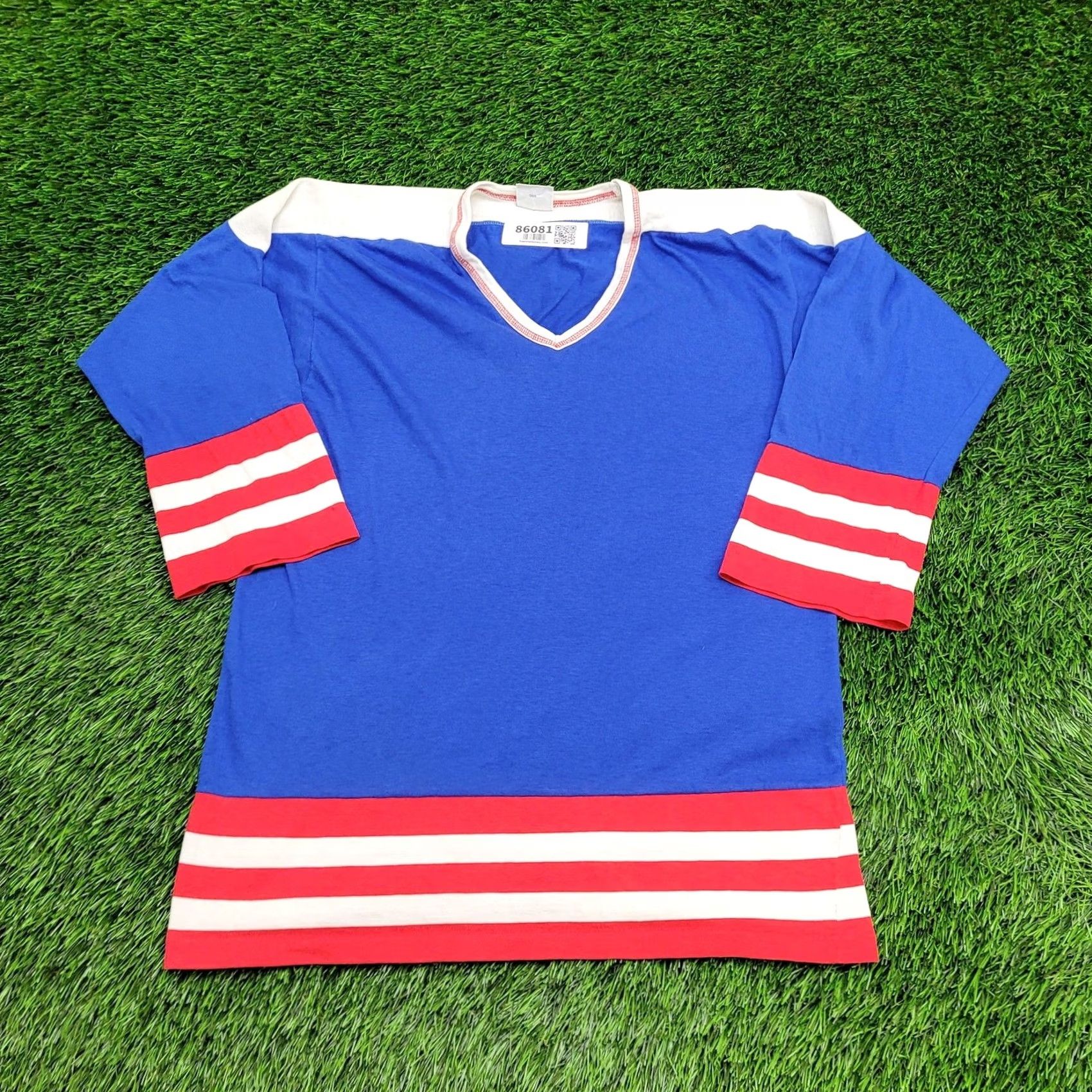Vintage VINTAGE 90s MOD Raglan Jersey 3/4 Shirt Women M/L 19x25 Blue Size L / US 10 / IT 46 - 2 Thumbnail
