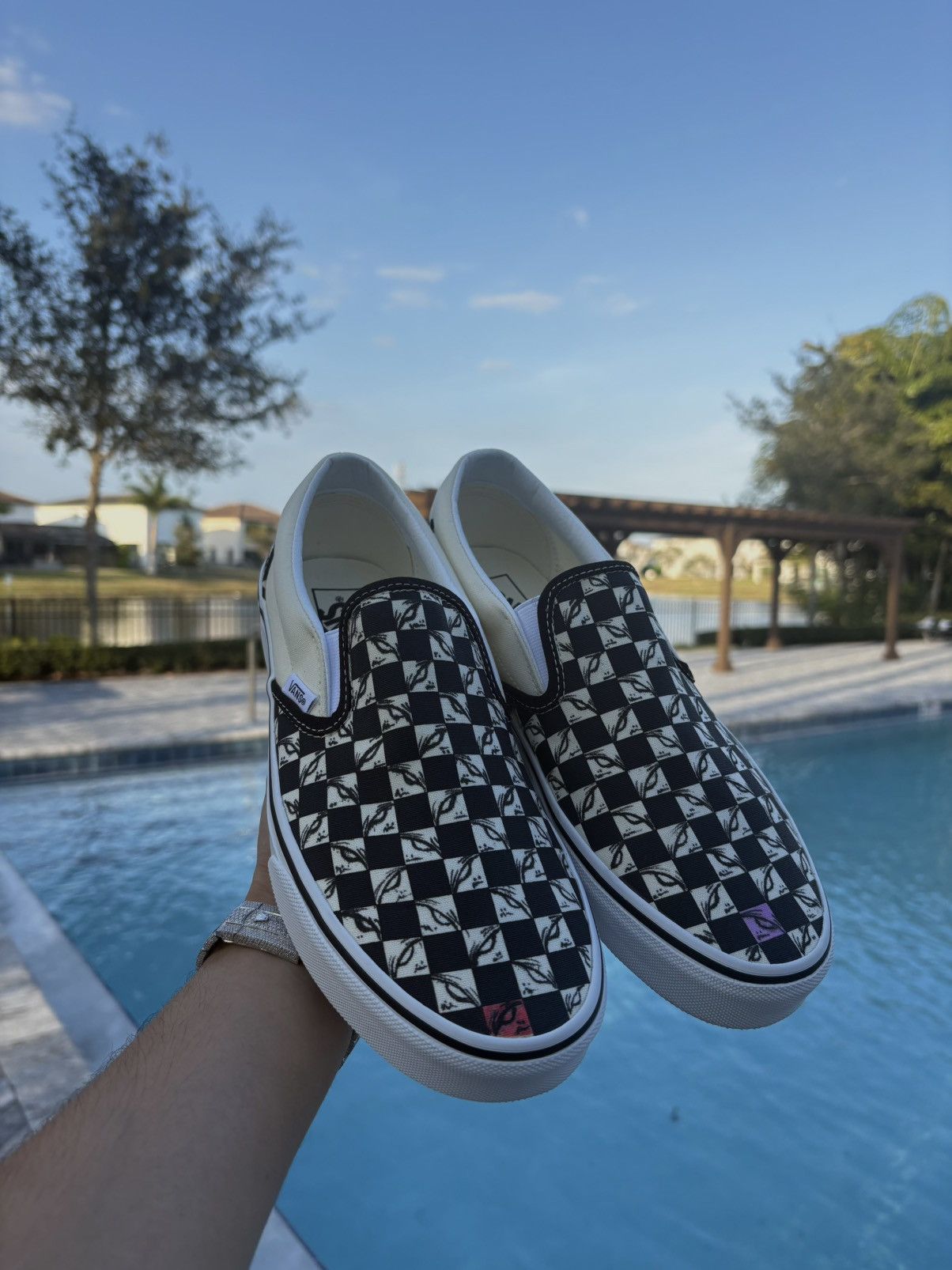 Vans Custom Matty Boy Inspired 99 White Checkered Slip On Vans Size US 8.5 / EU 41-42 - 1 Thumbnail