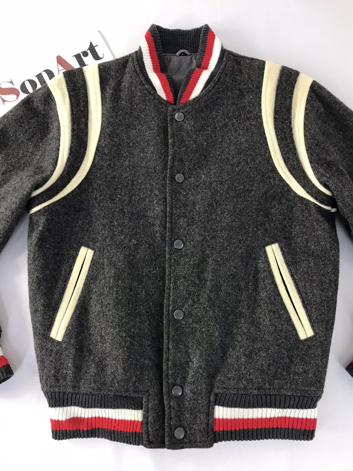 Japanese Brand × Vintage Vintage japanese Brand Varsity Jacket Snap Button Up Size US M / EU 48-50 / 2 - 3 Thumbnail