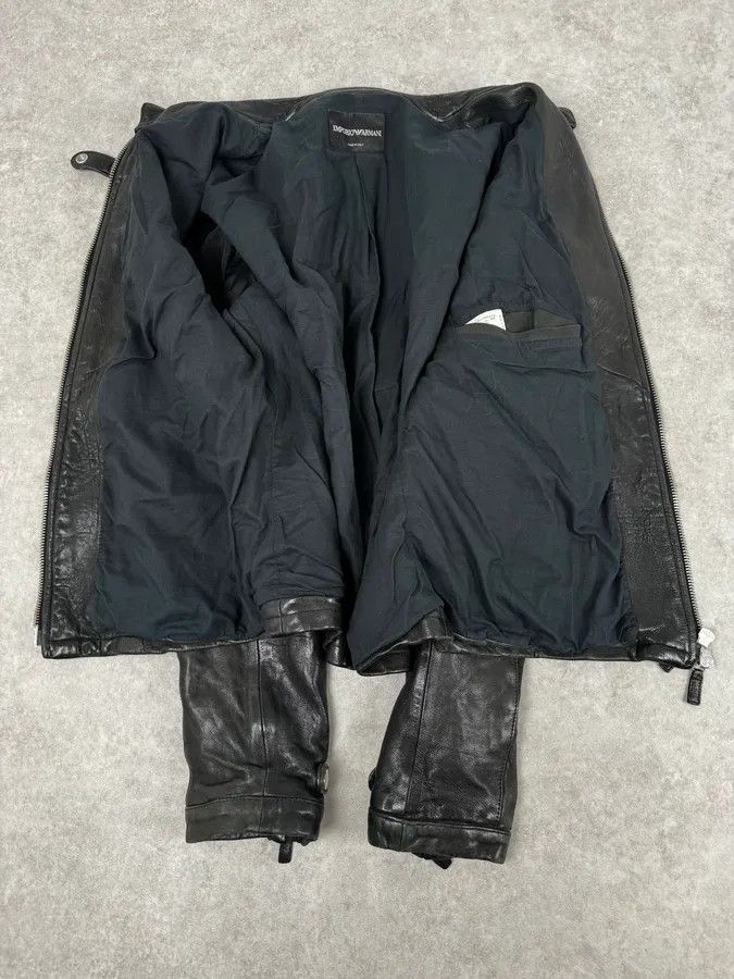 Emporio Armani SS2012 Emporio Armani Black Biker Leather Jacket Size US M / EU 48-50 / 2 - 8 Thumbnail