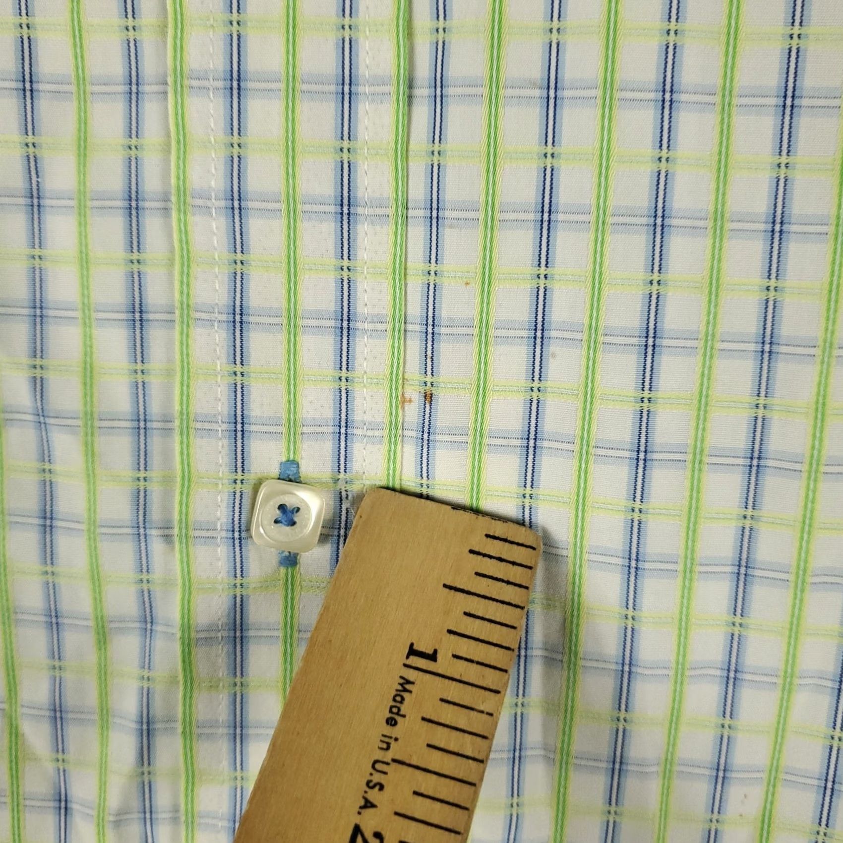 BUGATCHI Bugatchi Shirt Mens XL Green Blue Plaid Shaped Fit Button Up Long Sleeve Size US XL / EU 56 / 4 - 3 Thumbnail