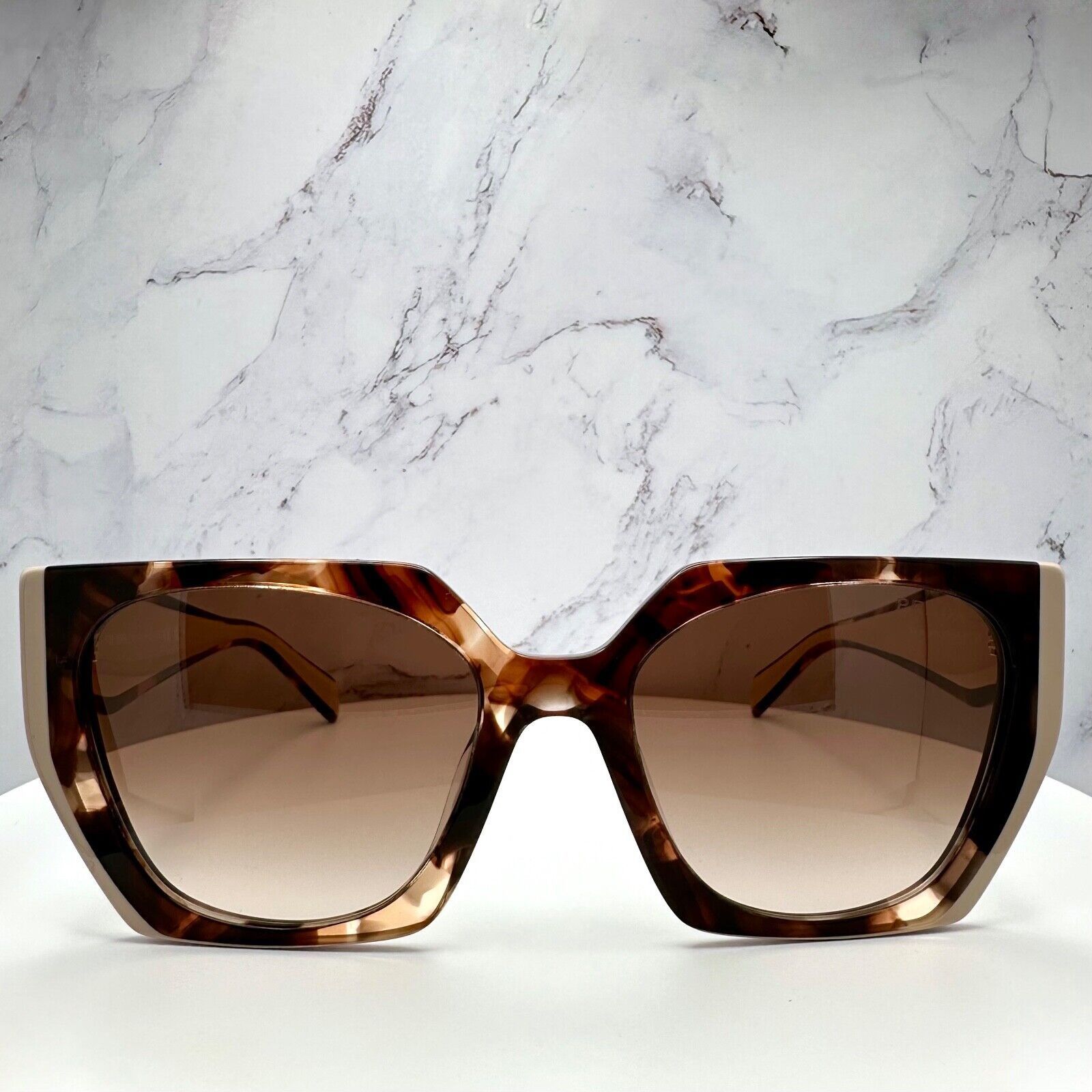 Prada New PRADA Sunglasses Symbole Logo Brown Beige Tortoise Gold Size ONE SIZE - 19 Thumbnail