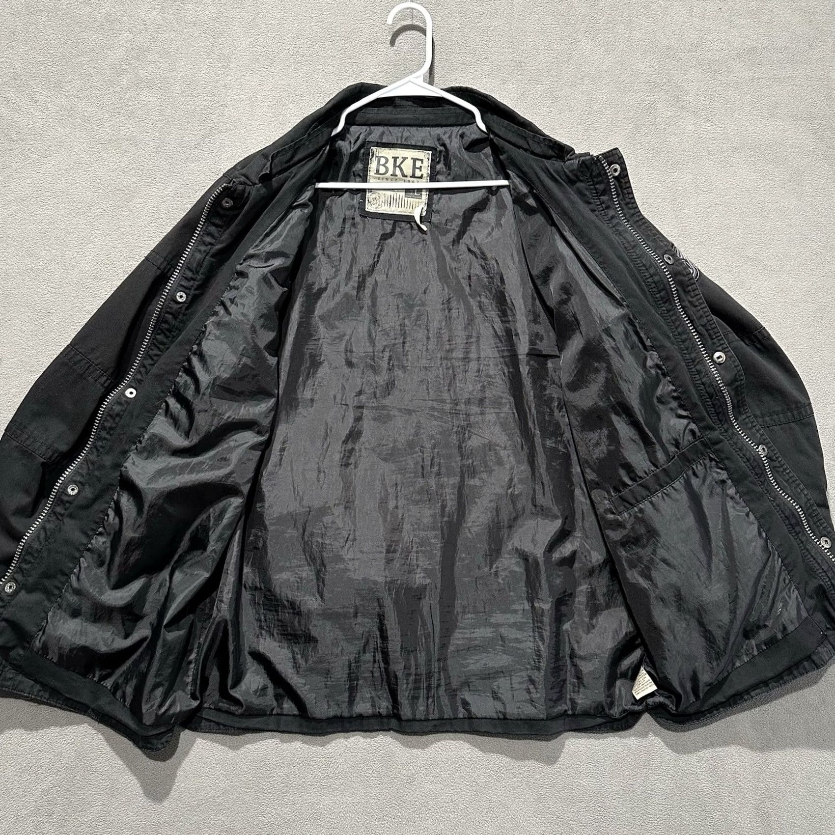 BKE BKE Field Jacket Mens Large Black Athletic Fit Military Bomber Embroidered Patch Jacket Size US L / EU 52-54 / 3 - 3 Thumbnail
