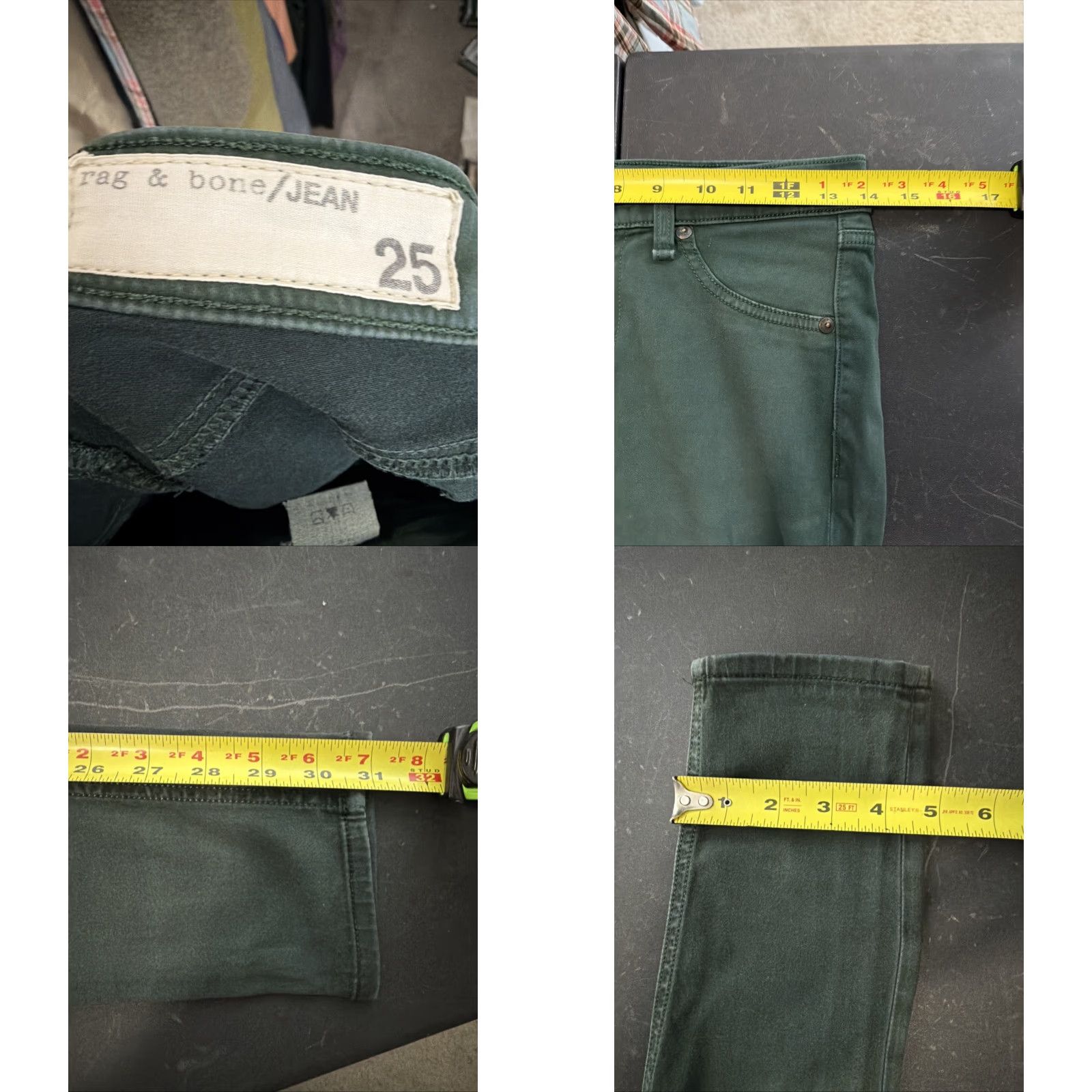 Rag & Bone Rag & Bone Jean Women’s Size 25 5 Pocket Skinny Leg Pants Green Cotton EUC Jegging Army Modern Regular Mens Girls Womens Size 42" / US 20 - 8 Thumbnail