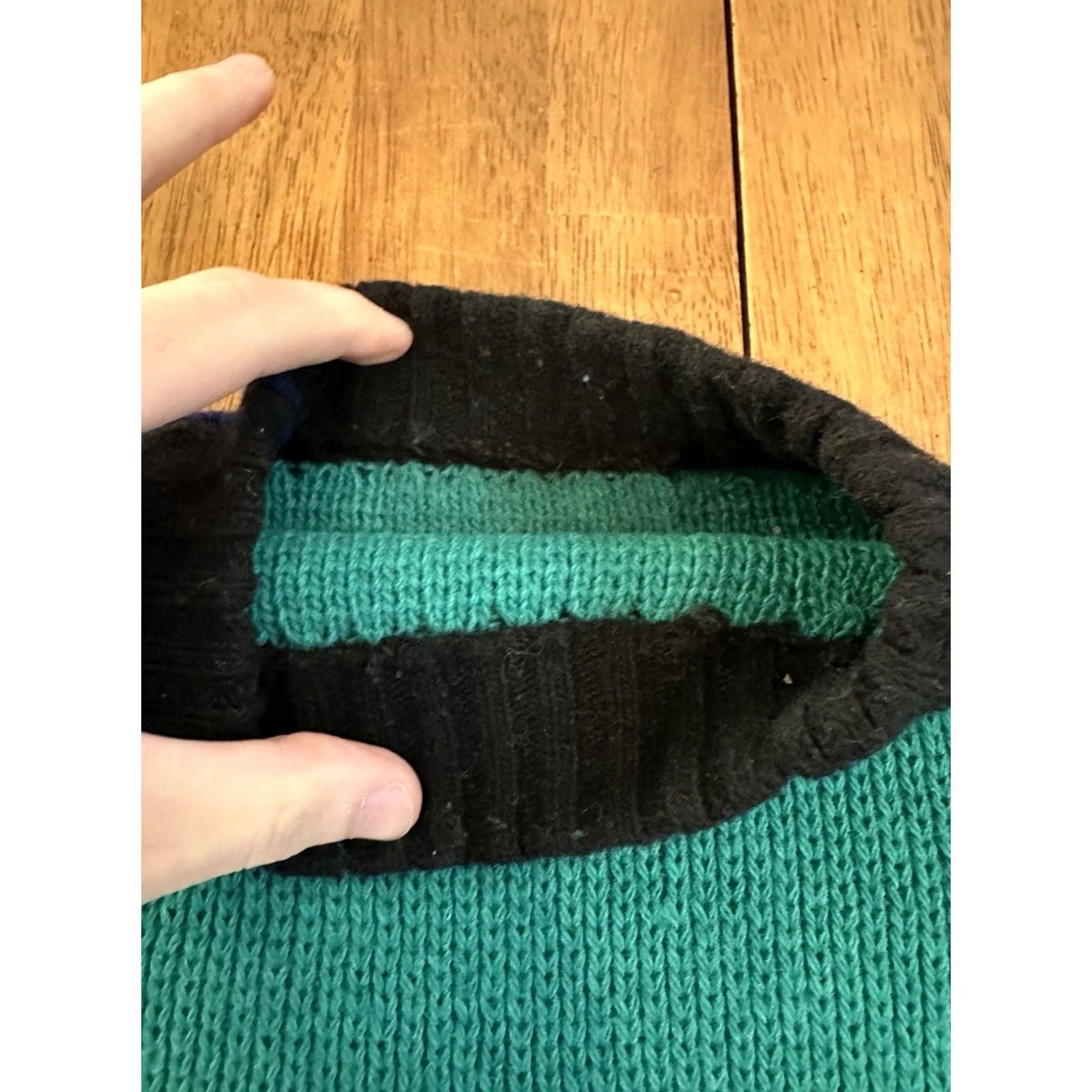 Vintage VINTAGE Geometric Wool Sweater Large Green Black Argyle Knit Mens L Size US L / EU 52-54 / 3 - 2 Thumbnail