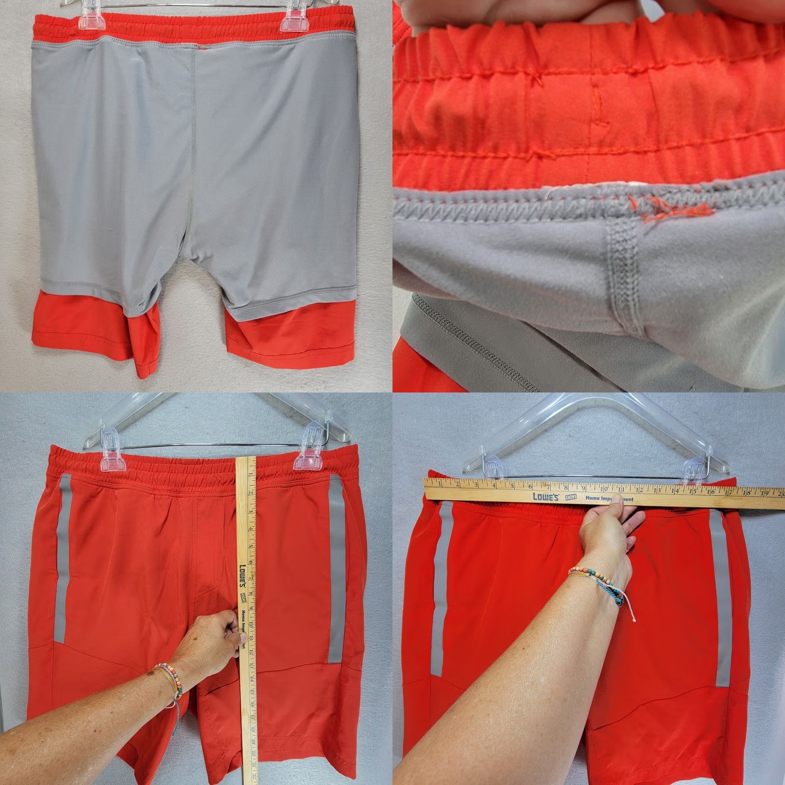 Fabletics Fabletics Shorts Mens S Red Reflective Lined Stretch Workout Gym Run Pockets Size US 29 - 8 Thumbnail