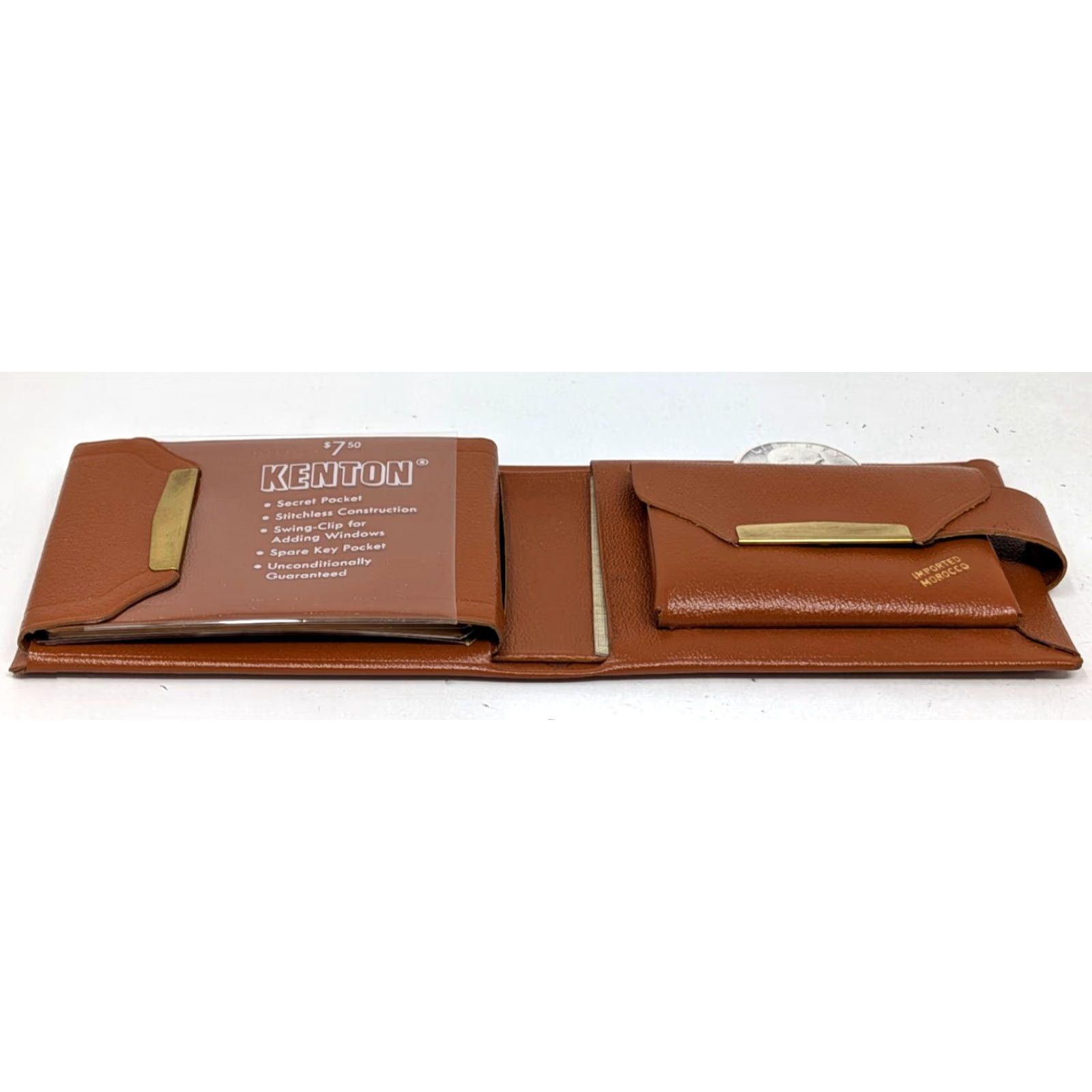 Vintage VINTAGE Kenton Wallet Women Morocco Brown Leather Billfold Miracle Purse Imported Size ONE SIZE - 3 Thumbnail