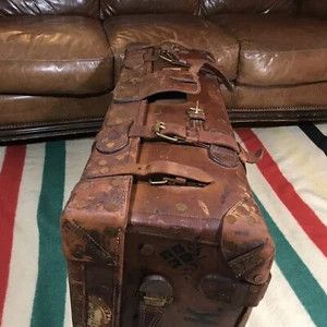 Handmade ANTIQUE 1920s LEATHER TRUNK SUITCASE BESPOKE R$8598 Size ONE SIZE - 6 Thumbnail