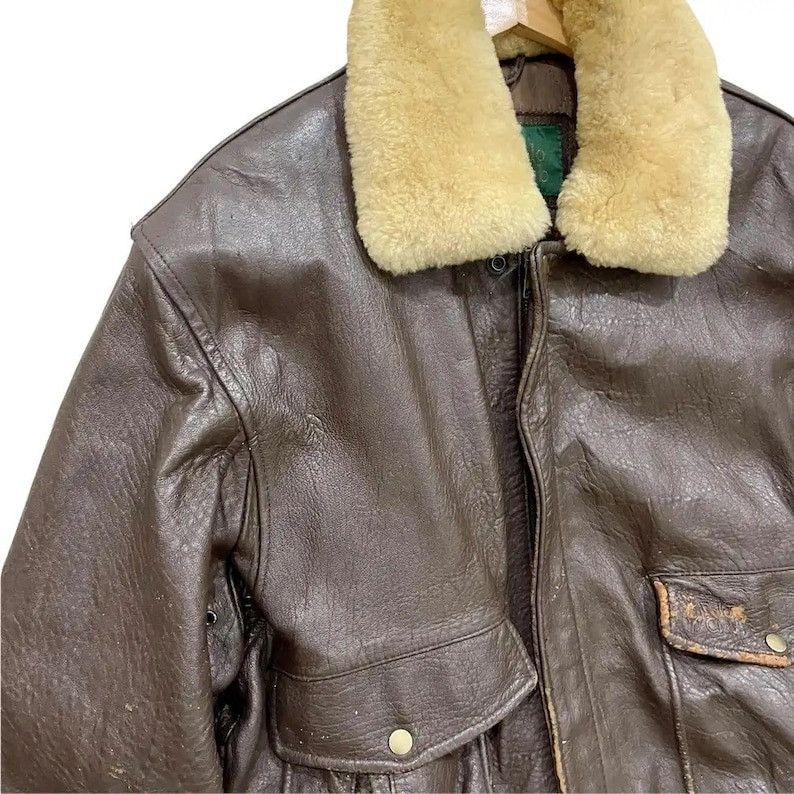 Genuine Leather Rare Vintage 80s Polo Club Genuine Leather Bomber Jacket Size US M / EU 48-50 / 2 - 5 Thumbnail