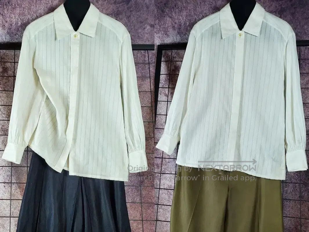 Dior Dior White Cotton Embroidered Logo Long Sleeve Shirt . Size US M / EU 48-50 / 2 - 2 Thumbnail