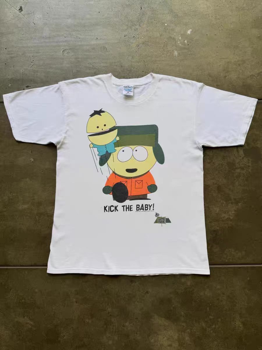 Vintage White retro cartoon print t-shirt Size US M / EU 48-50 / 2 - 1 Thumbnail