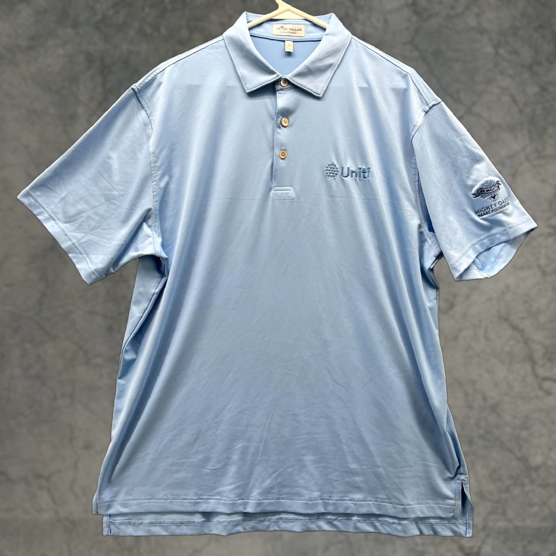 Peter Millar Peter Millar Polo Shirt Mens Large Blue Summer Comfort Performance Mighty Oaks Shirt Short Sleeve Casual Golf Size US L / EU 52-54 / 3 - 1 Thumbnail