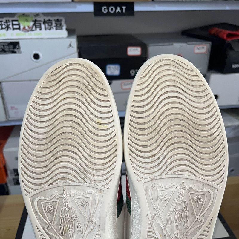 Gucci Gucci Ace White Green Fashion Sneakers for Men Size US 8 / EU 41 - 4 Thumbnail