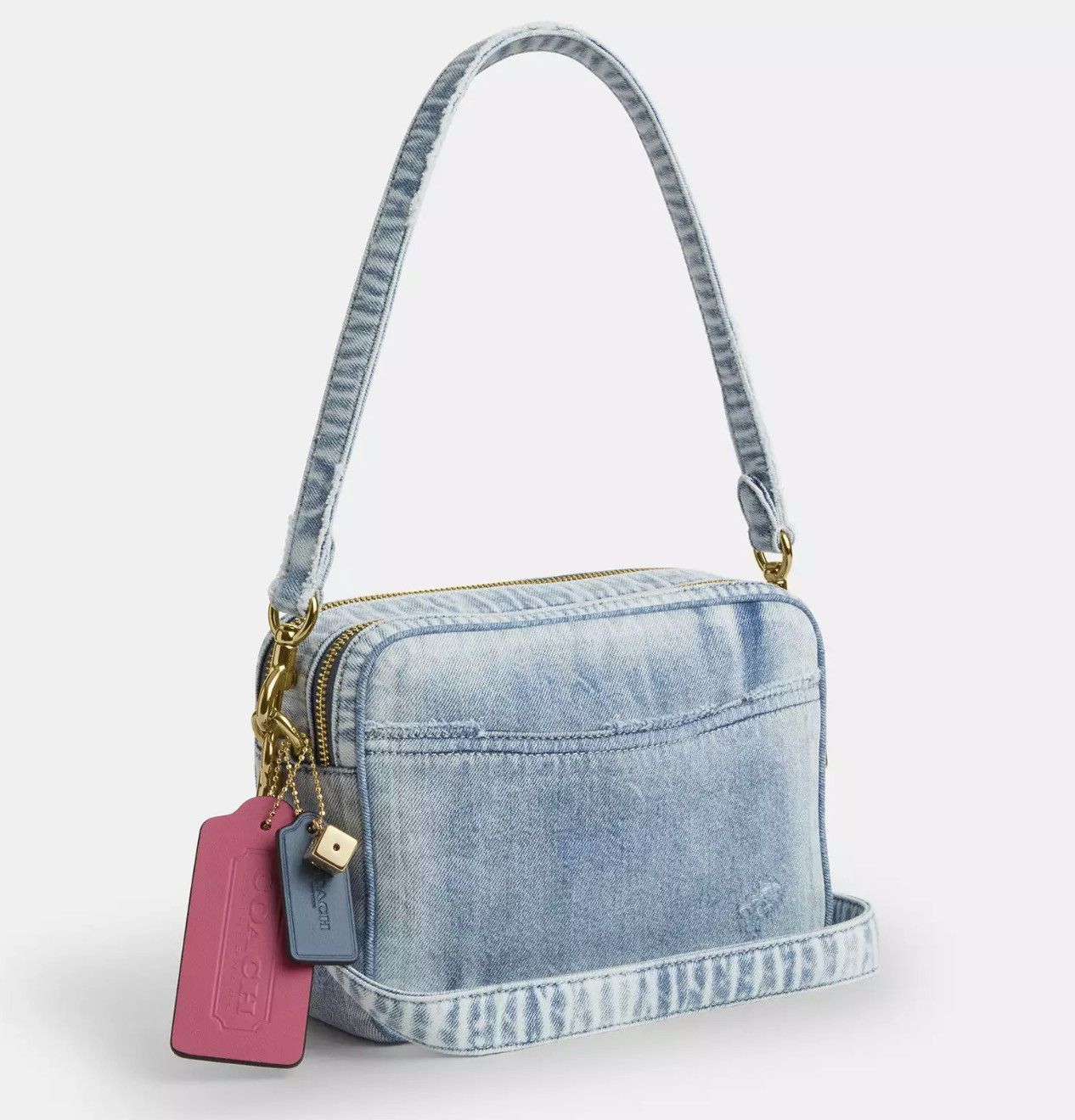 Coach Carey Crossbody Bag In Loved Denim With Charms CEK67 Size ONE SIZE - 7 Thumbnail