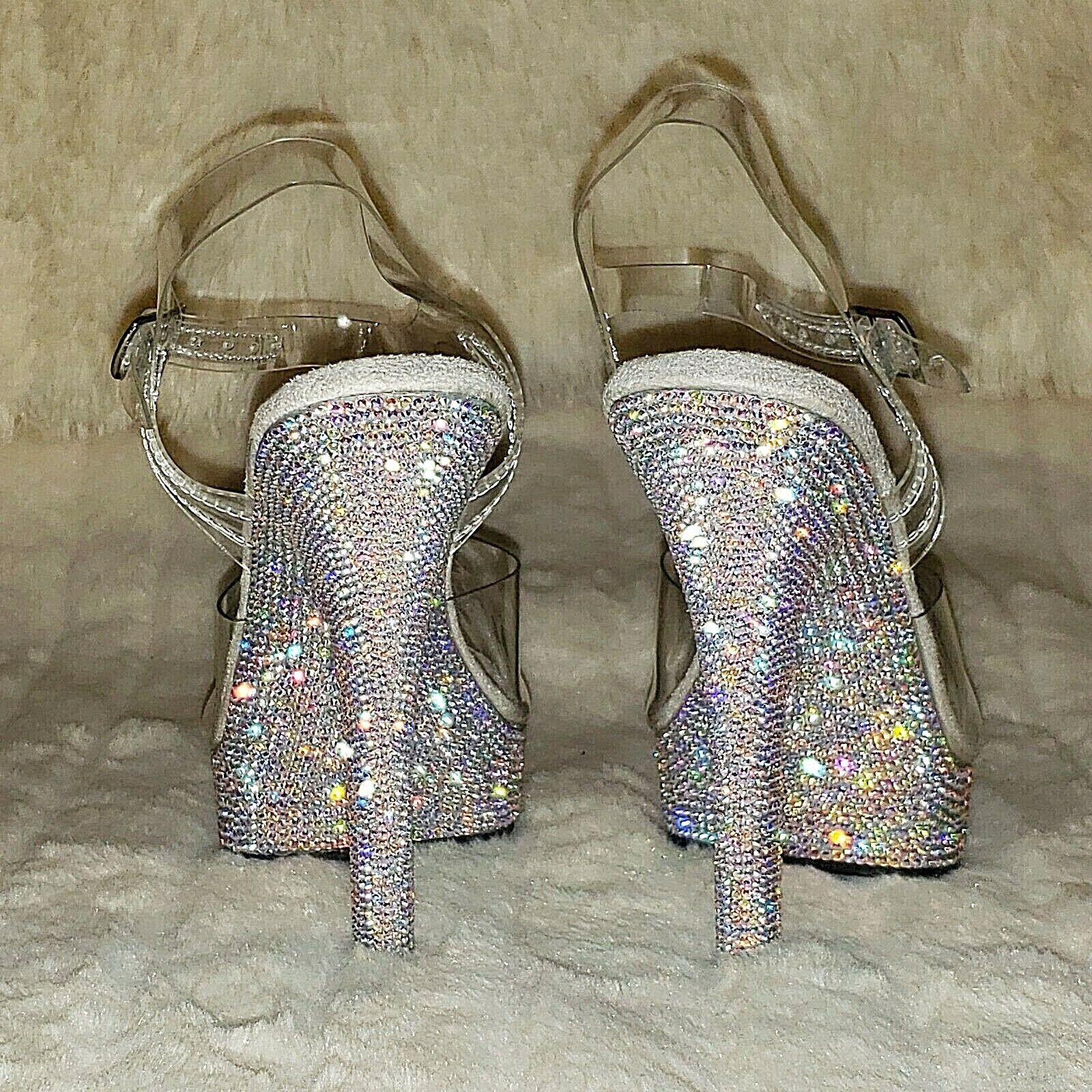 Other Majesty 508DM Rhinestone Platform 5" Stiletto High Heel Shoe Size US 6 / IT 36 - 5 Thumbnail