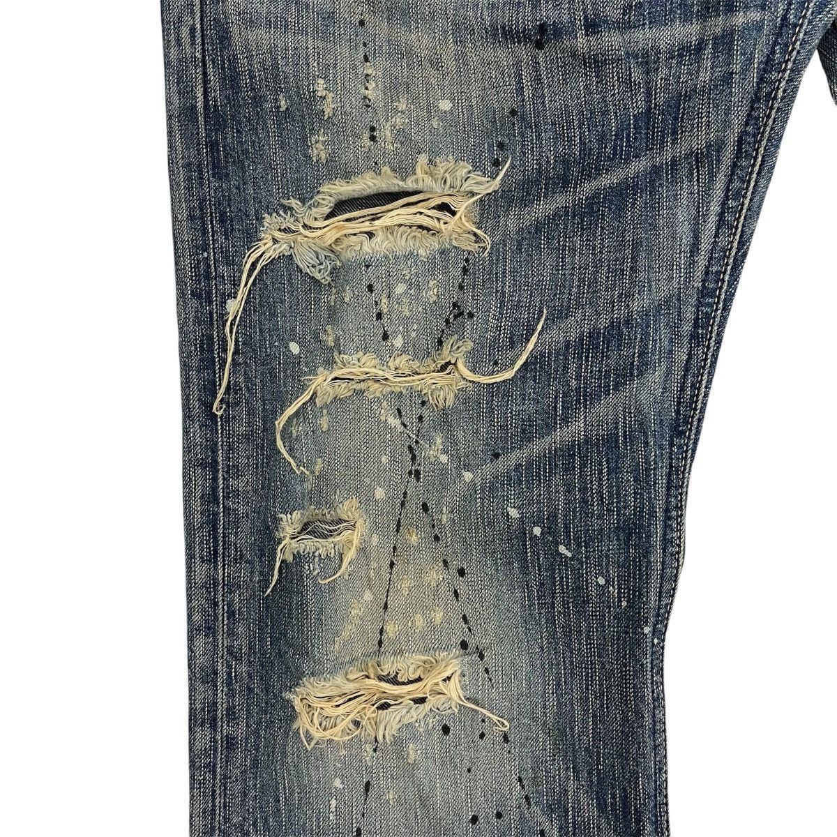 Kapital Flare Jeans Edwin Clawmark Distressed Painted Denim Boot Cut Size US 31 - 4 Thumbnail