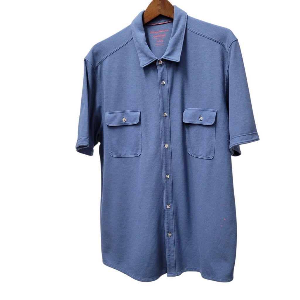 Tommy Bahama Tommy Bahama Mens Short Sleeves Button-Up Blue Shirt Size XL Size US XL / EU 56 / 4 - 4 Thumbnail