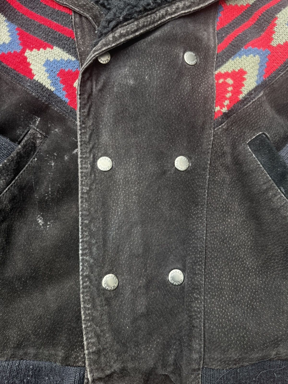 Larry Mahan Western Leather Rodeo Jacket Vintage Suede Black & Red Small Size US S / EU 44-46 / 1 - 6 Thumbnail
