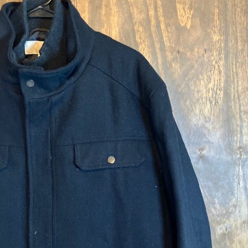 Michael Kors Michael Kors Mens Coat Black Military Layered Wool High Neck Lined Winter XXL Size US XXL / EU 58 / 5 - 5 Thumbnail