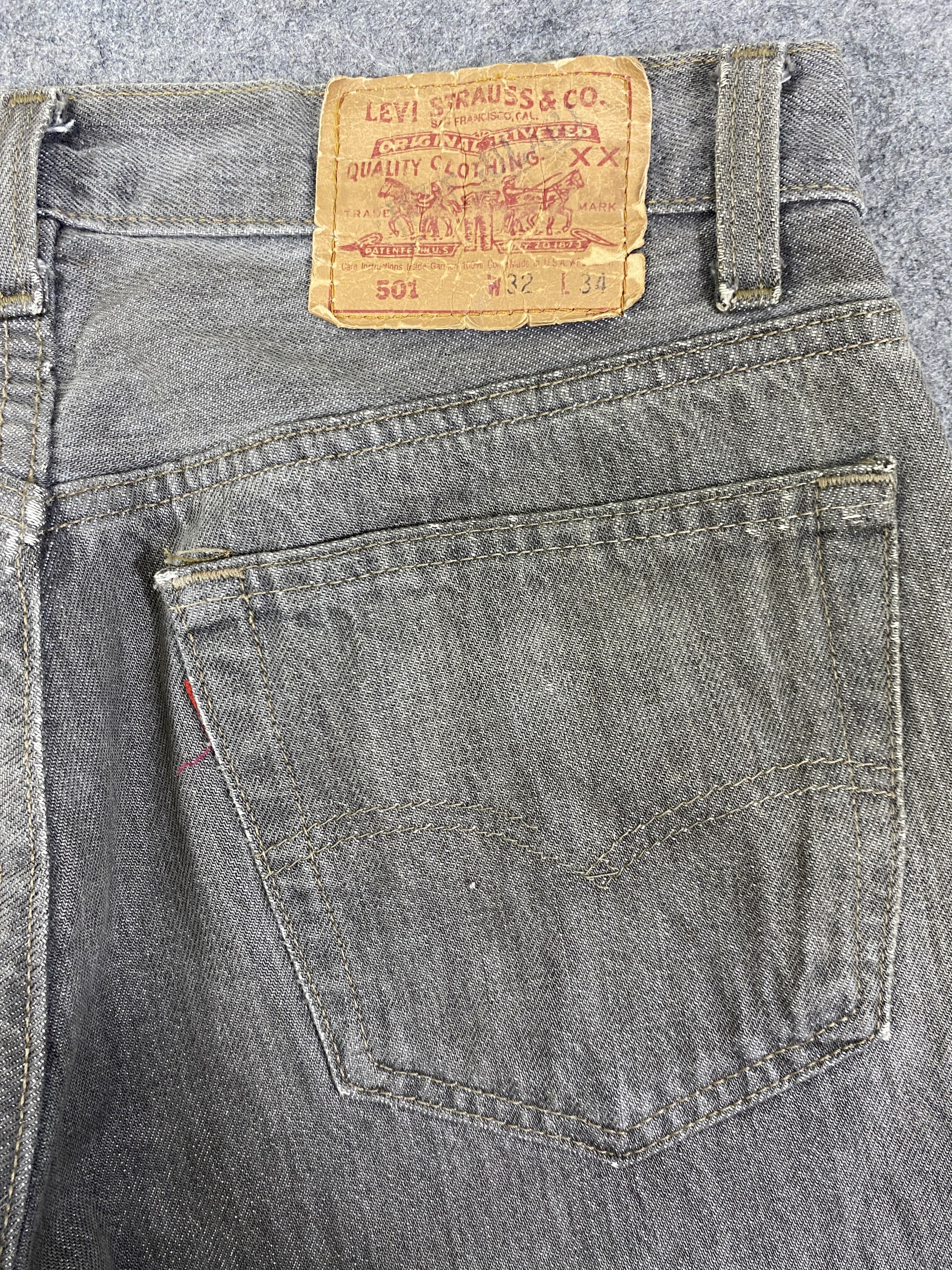 Levi's Dirty Grey Vintage Levi's 501 Jeans 31x26.5 - JN3378 Size US 31 - 10 Thumbnail