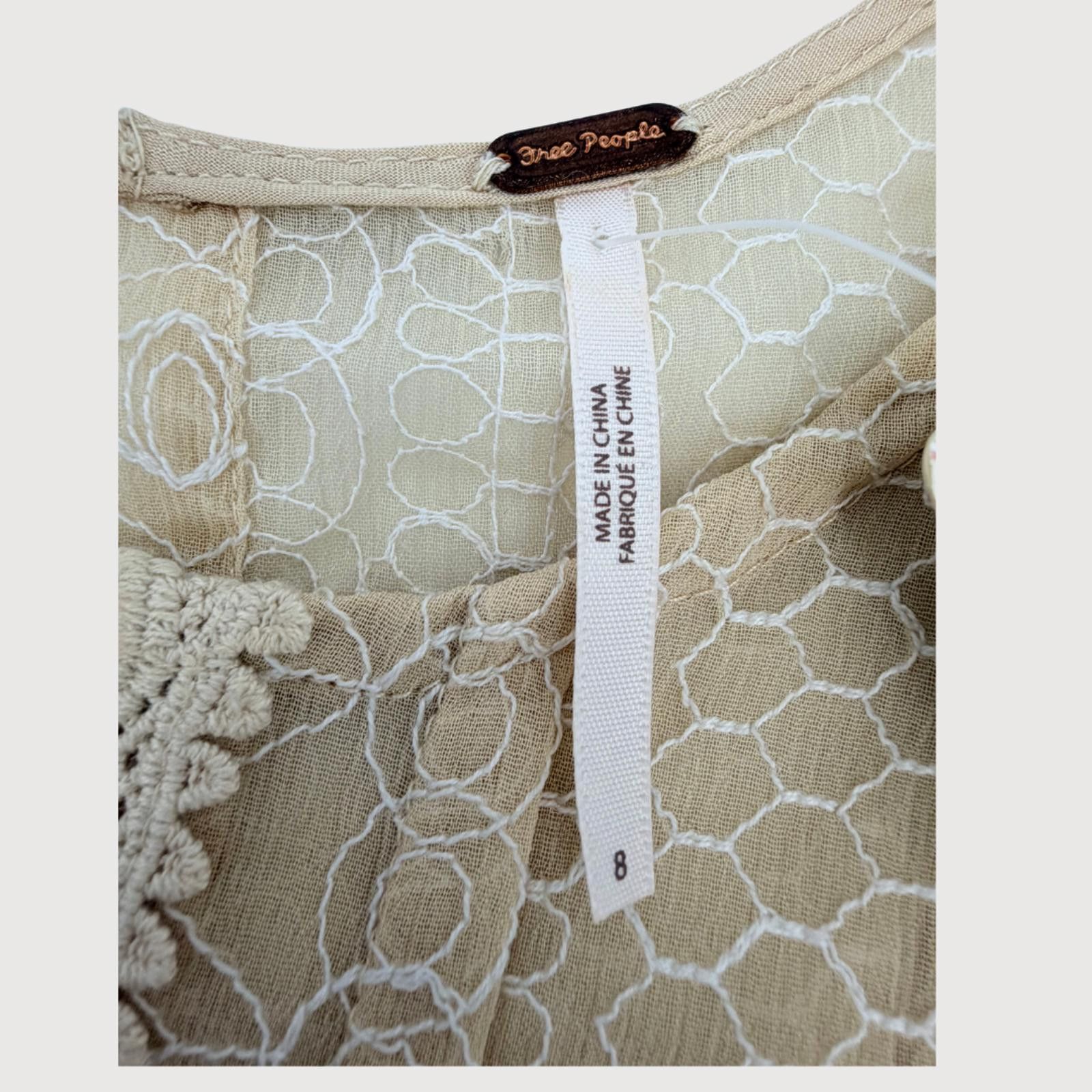 Free People Free People Lace Mini Dress Cream Sleeveless Boho 8 Size M / US 6-8 / IT 42-44 - 4 Thumbnail