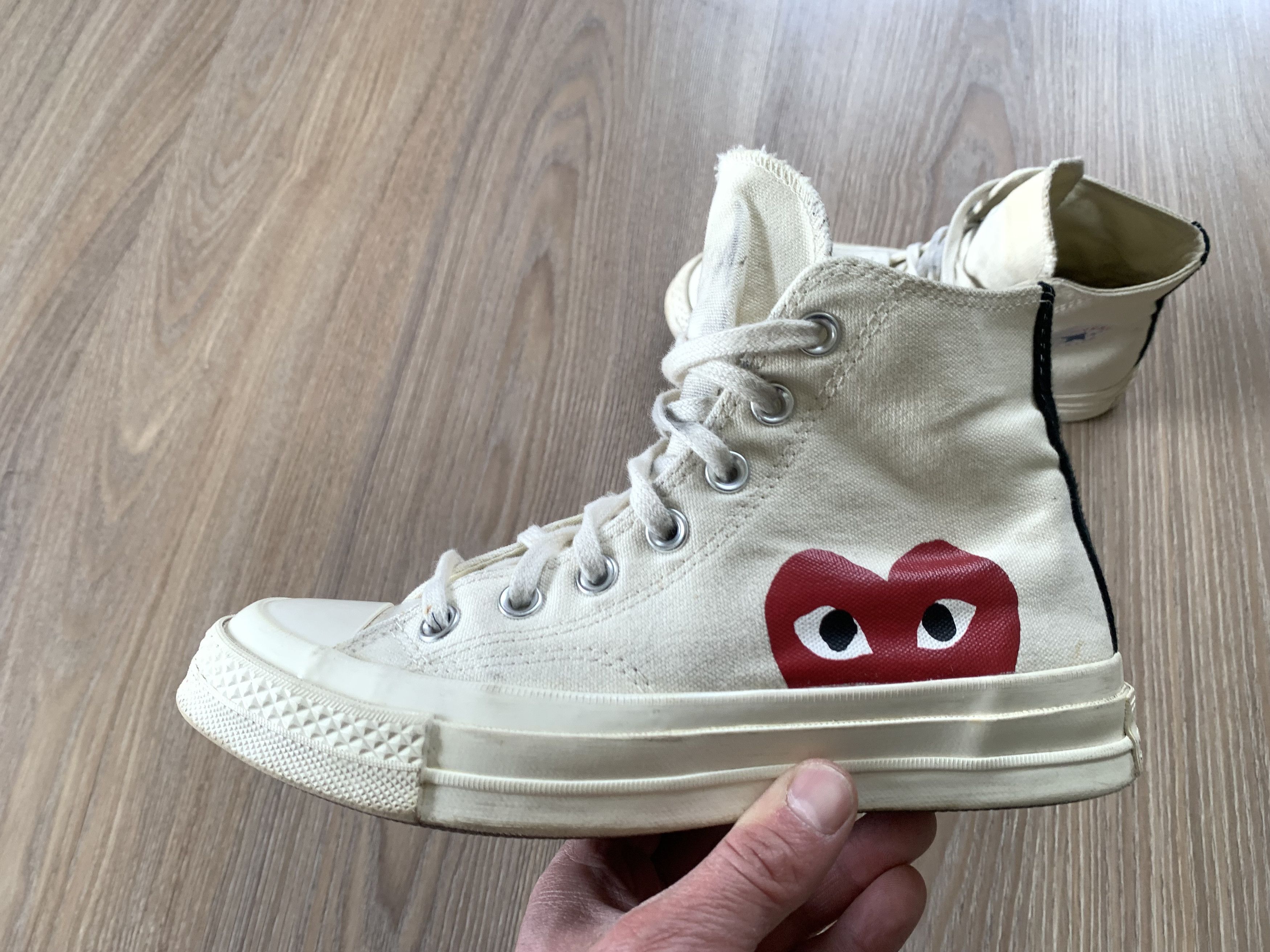 Comme des Garcons PLAY × Converse Converse x Comme Des Garcons Play High Top Unisex Sneakers Size US 6.5 / IT 36.5 - 3 Thumbnail