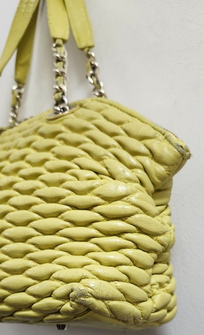 Other Paolo Masi Italy Woven Leather Tote Bag Yellow Leather Size ONE SIZE - 8 Thumbnail