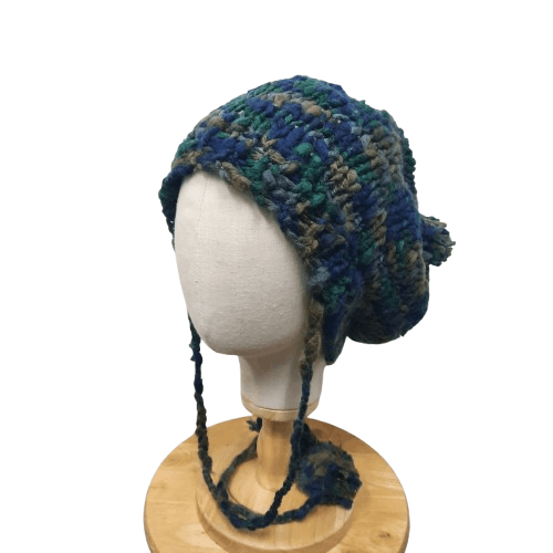 Japanese Brand 🏔 Vintage japan handmade crochet beanie hat Size ONE SIZE - 1 Thumbnail