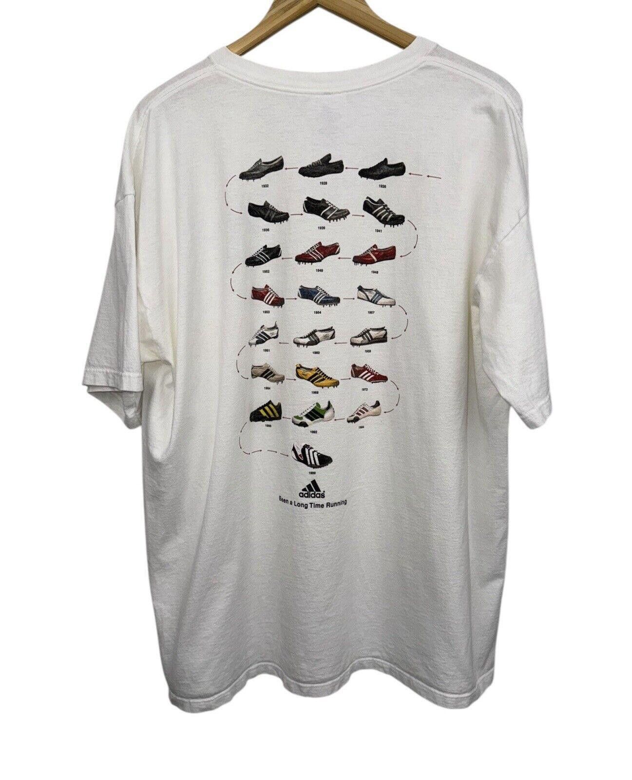 Adidas Vintage Adidas 90s History Of Running Track Shirt Sz XL RARE Size US XL / EU 56 / 4 - 1 Thumbnail