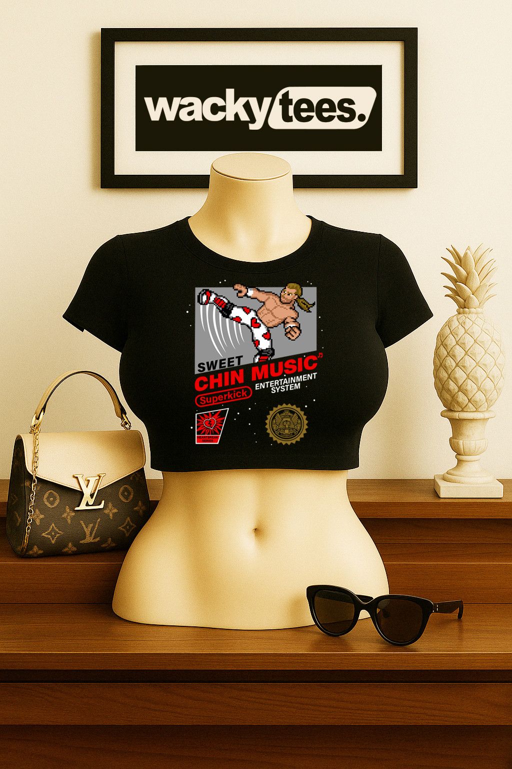 Other Sweet Chin Music Shawn Michaels Wrestling 8-Bit Tee Shirt Size US L / EU 52-54 / 3 - 6 Thumbnail
