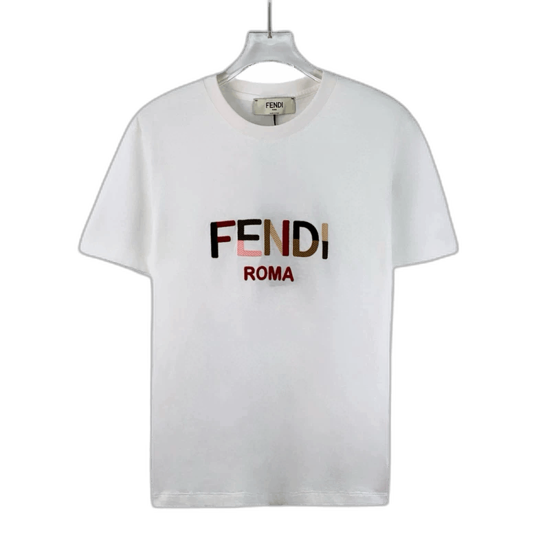 Fendi Fendi White Logo Cotton Short Sleeve T-Shirt Size S / US 4 / IT 40 - 1 Thumbnail