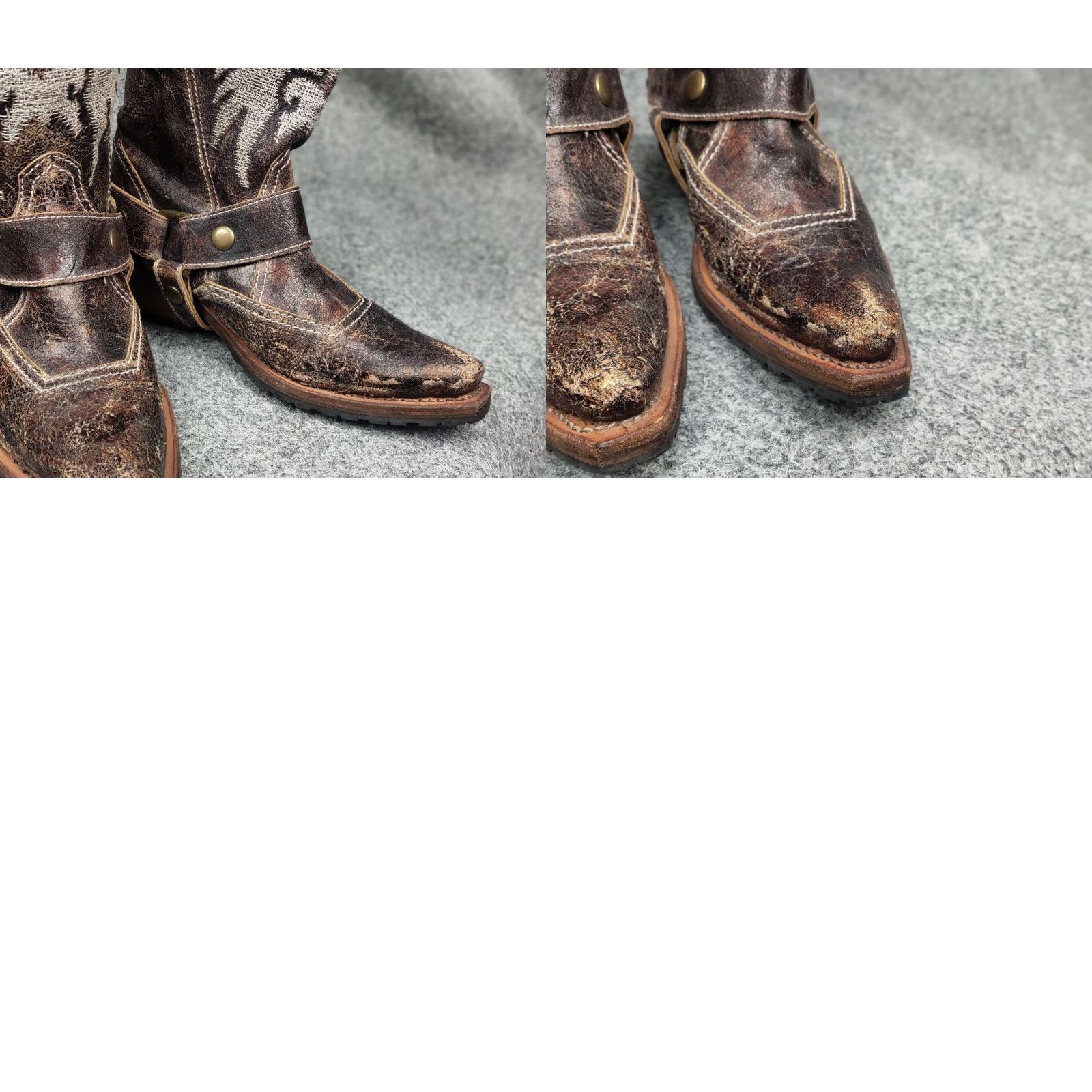 Vintage VINTAGE Sancho Boots Barbados Leather Embroidered Logo Buckle Boot Women 6 Brown 90s Size US 6 / IT 36 - 11 Thumbnail