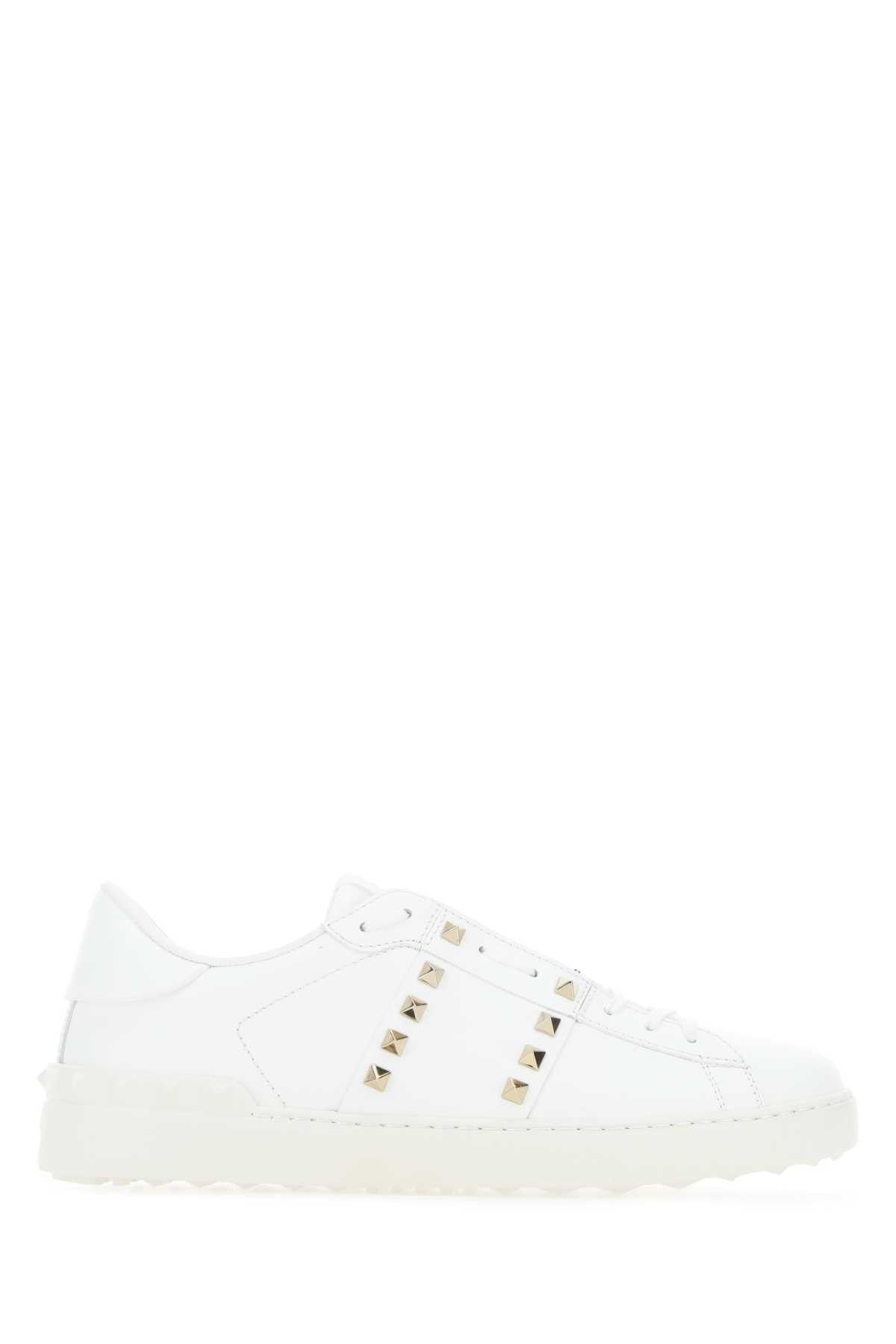 image of Valentino Garavani White Leather Rockstud Untitled Sneakers, Men's (Size 12)