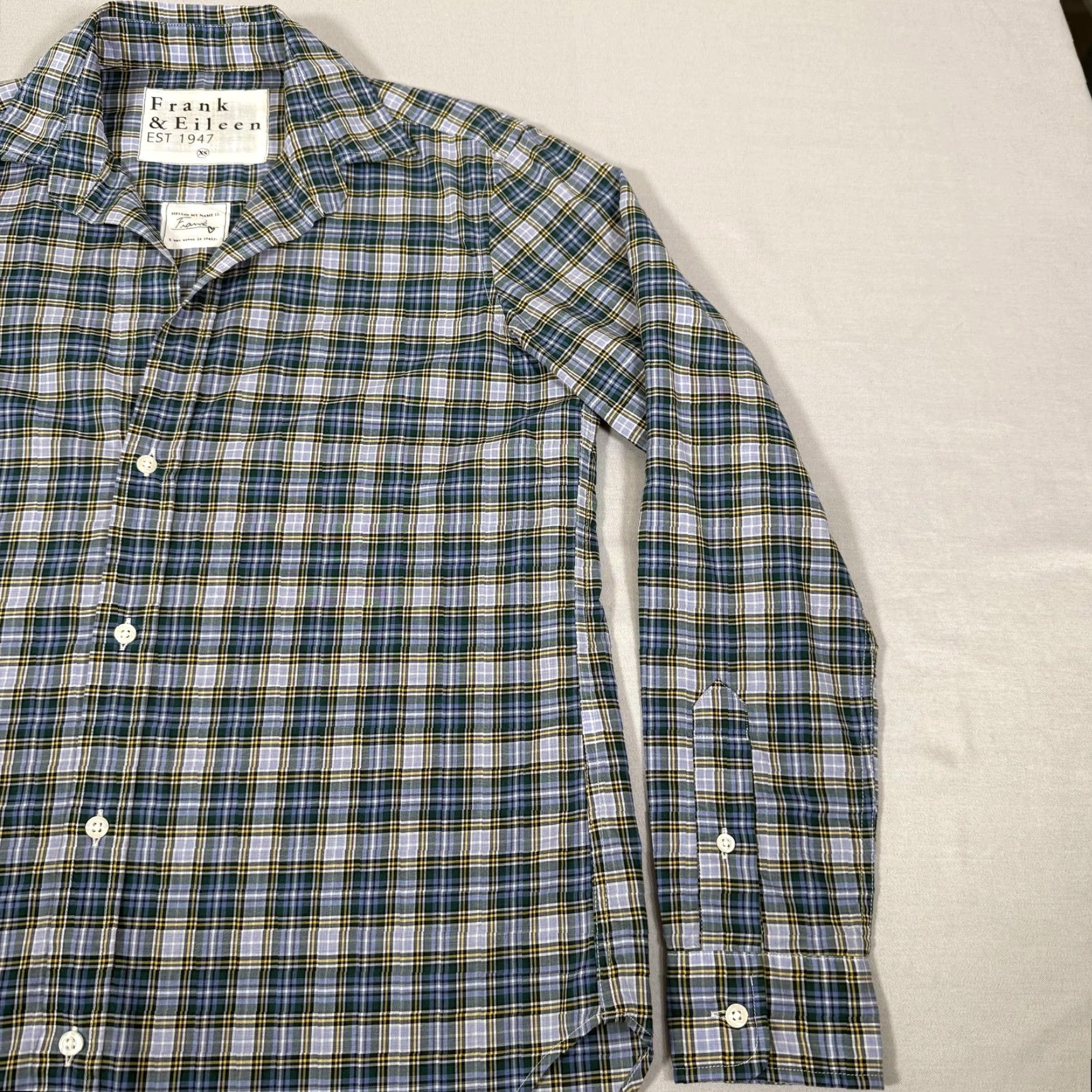 Frank & Eileen Frank & Eileen Shirt Women XS Blue Plaid Button-Up 100% Cotton Italy Classic Preppy Womens Size XS / US 0-2 / IT 36-38 - 3 Thumbnail