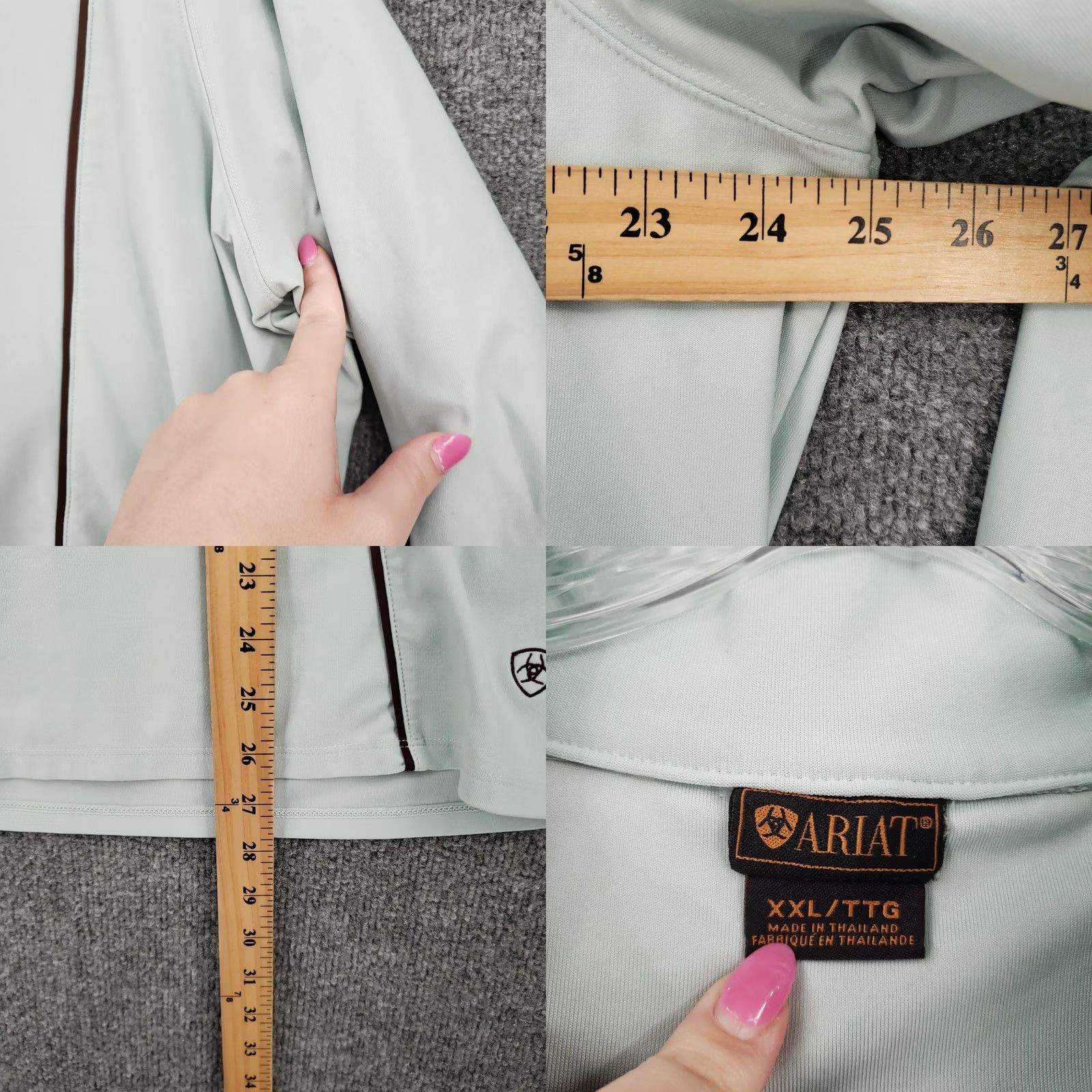 Ariat Ariat Shirt Womens 2XL Blue Long Sleeve 1/4 Zip Stretch Riding Equestrian Size XXL / US 16-18 / IT 52-54 - 8 Thumbnail