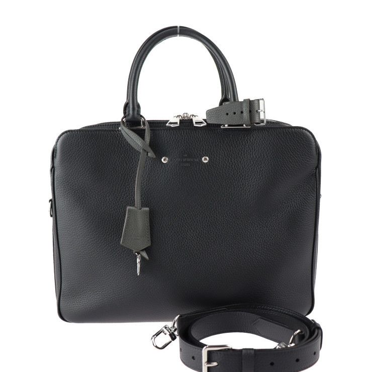 Louis Vuitton Burgundy/Black Taurillion Leather Armand Briefcase Bag
