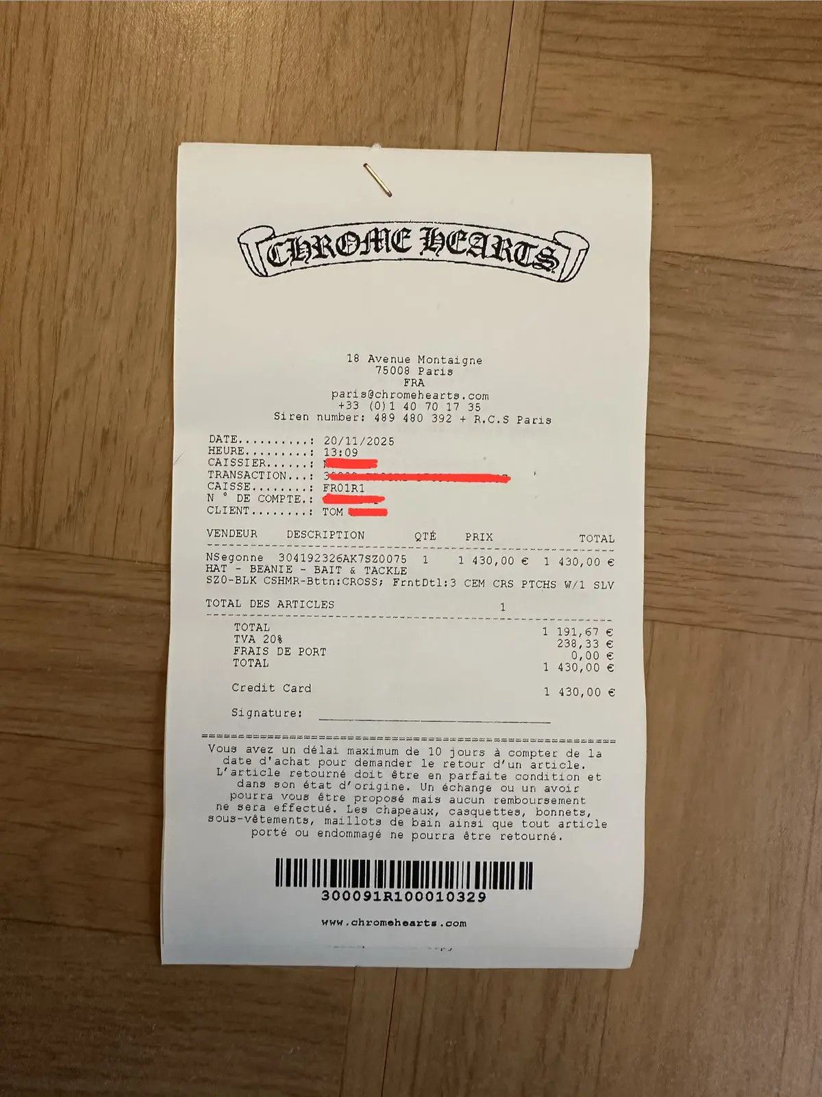 Chrome Hearts Chrome Hearts Cachemire Beannie Size ONE SIZE - 9 Thumbnail